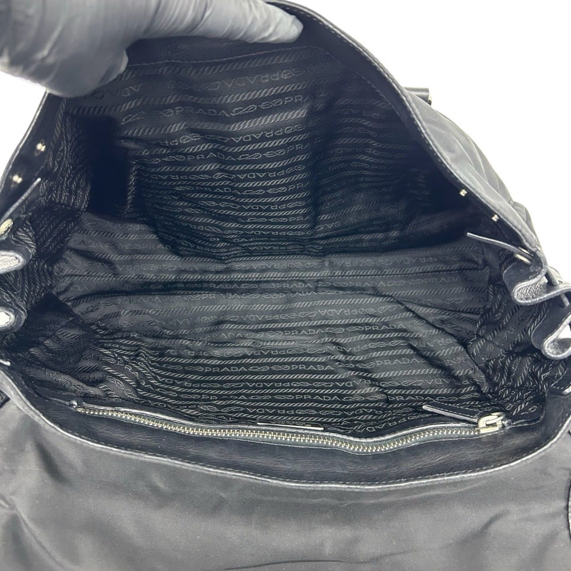 Nylon Leather Shoulder Bag Tote Bag (Pre-Owned) - Prada - Modalova