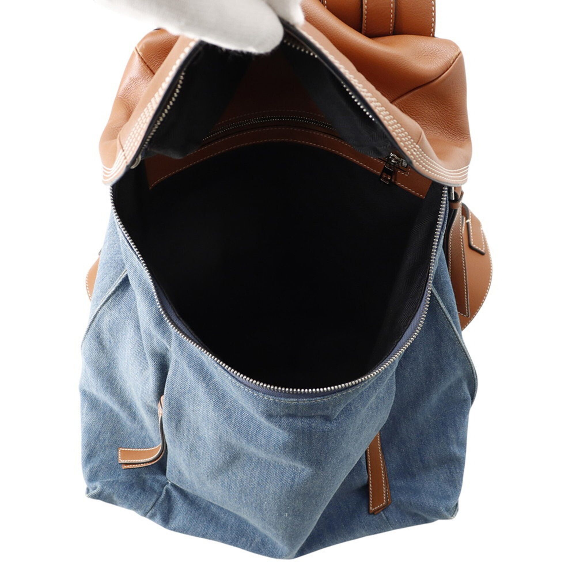 Denim Leather Backpack (Pre-Owned) - Loewe - Modalova