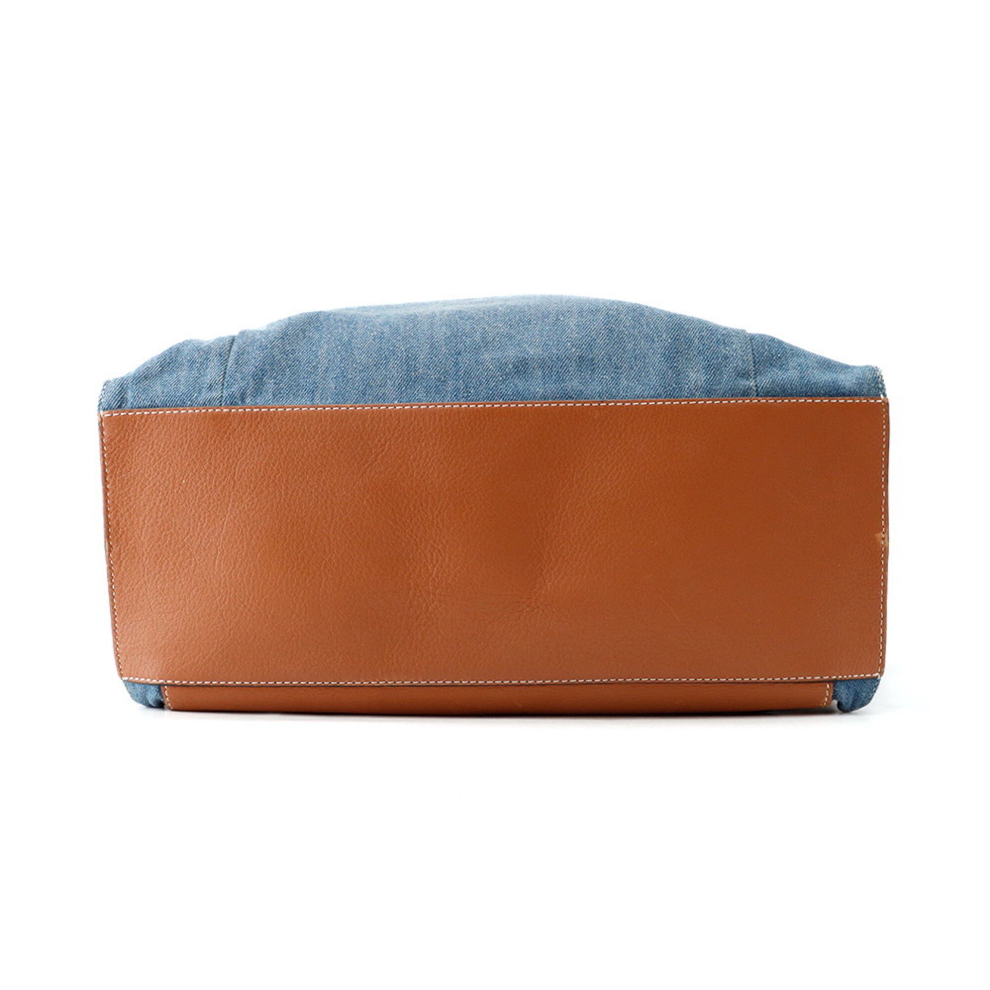 Denim Leather Backpack (Pre-Owned) - Loewe - Modalova