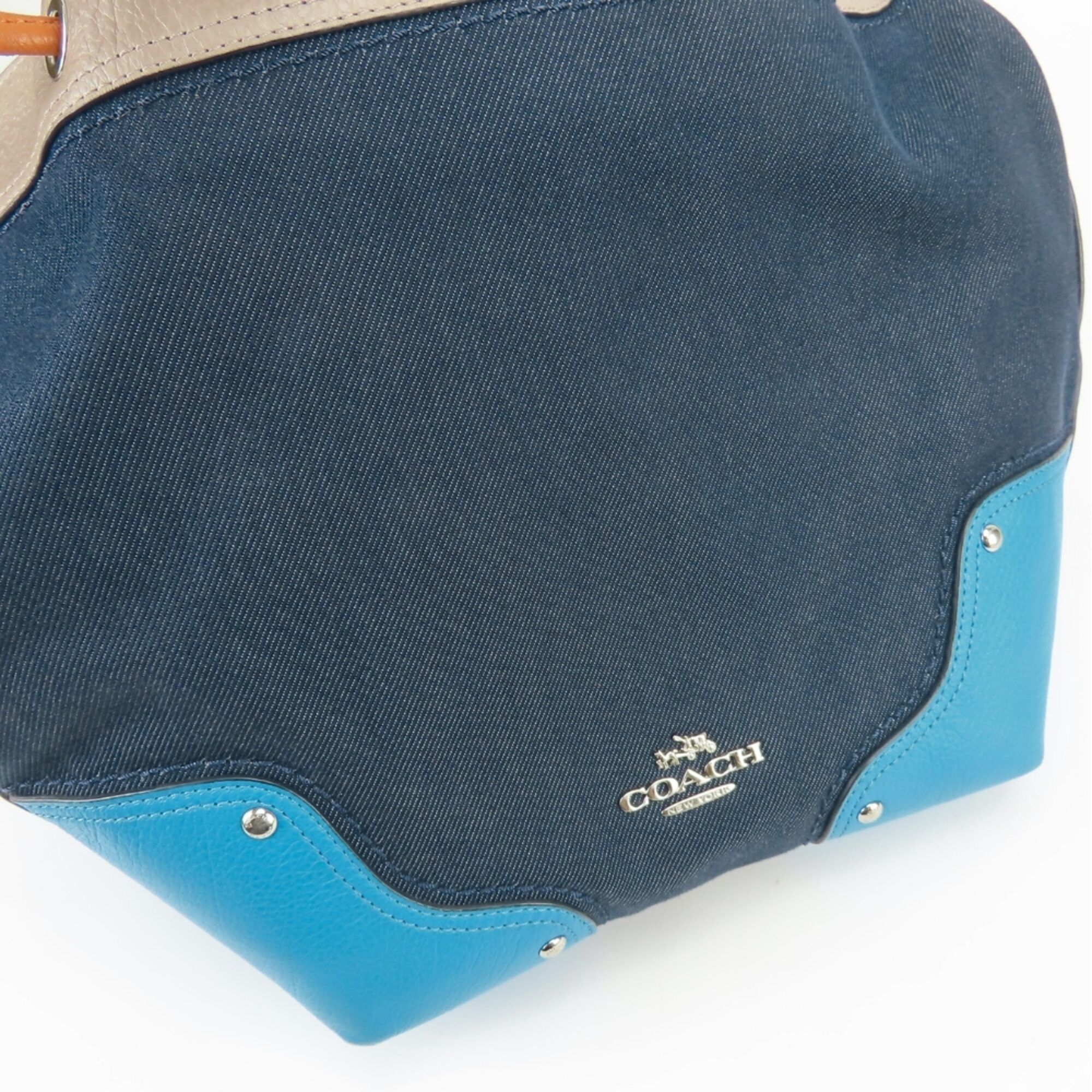 Denim Leather Shoulder Bag (Pre-Owned) - Coach - Modalova