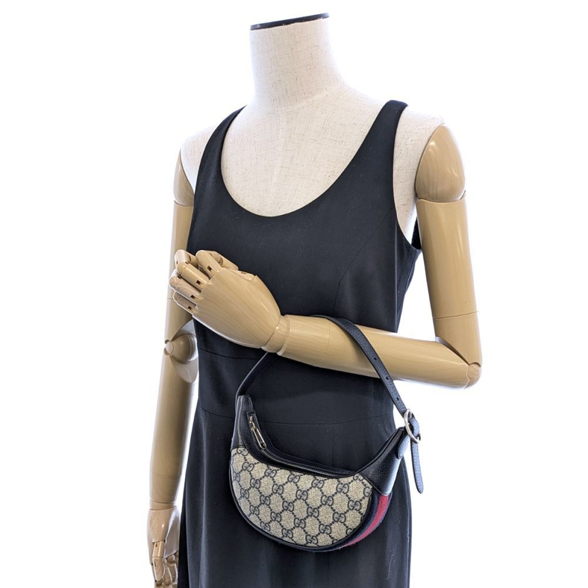 Gg Supreme Canvas Leather Handbag Pouch (Pre-Owned) - Gucci - Modalova