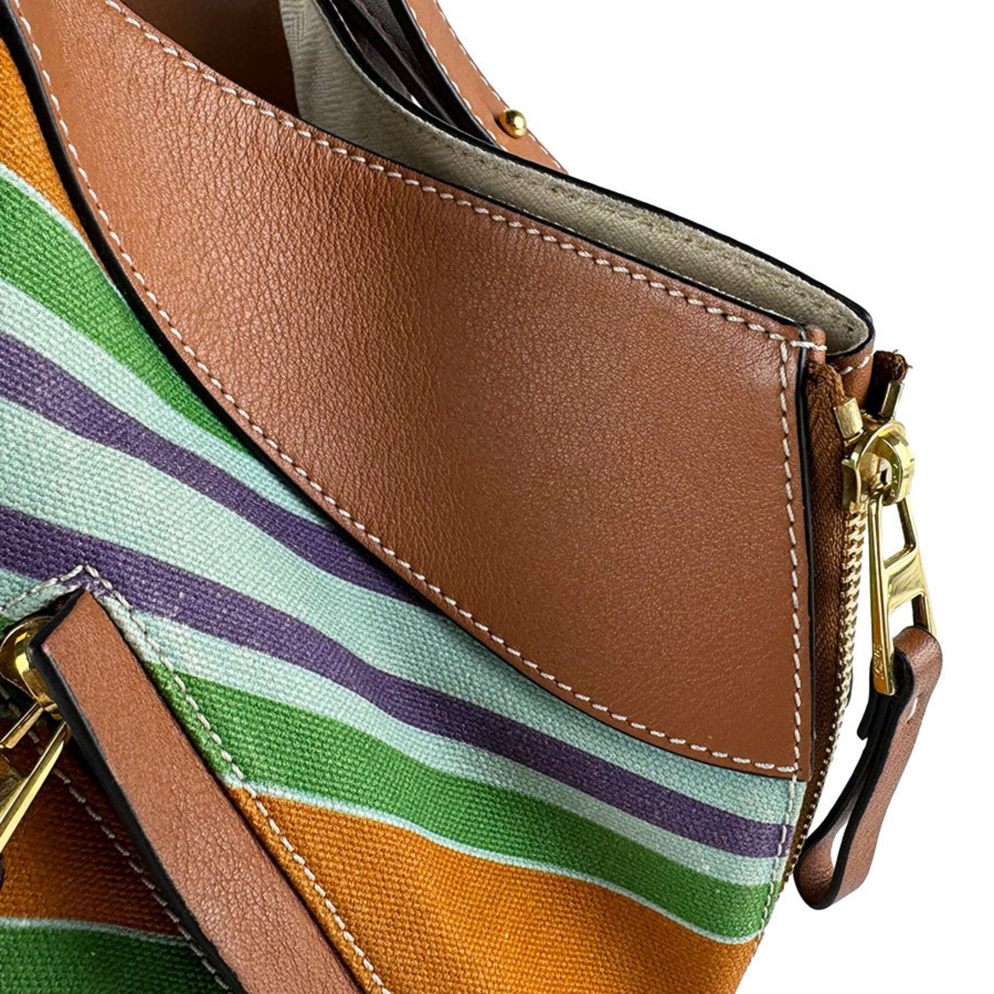 Canvas Leather Shoulder Bag (Pre-Owned) - Loewe - Modalova