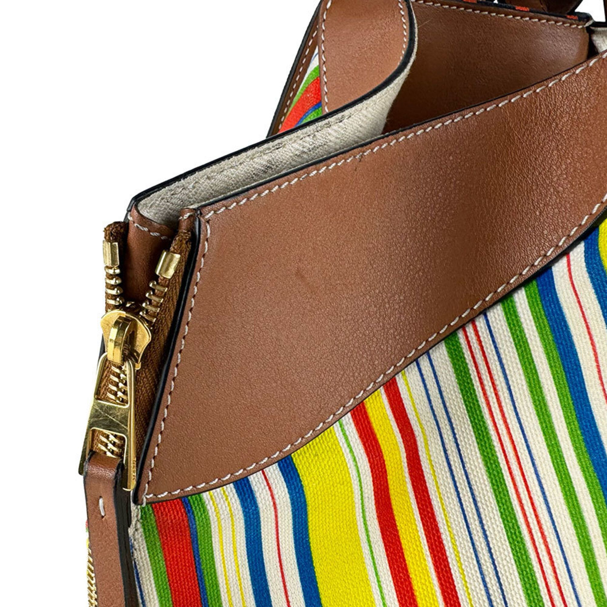 Canvas Leather Shoulder Bag (Pre-Owned) - Loewe - Modalova
