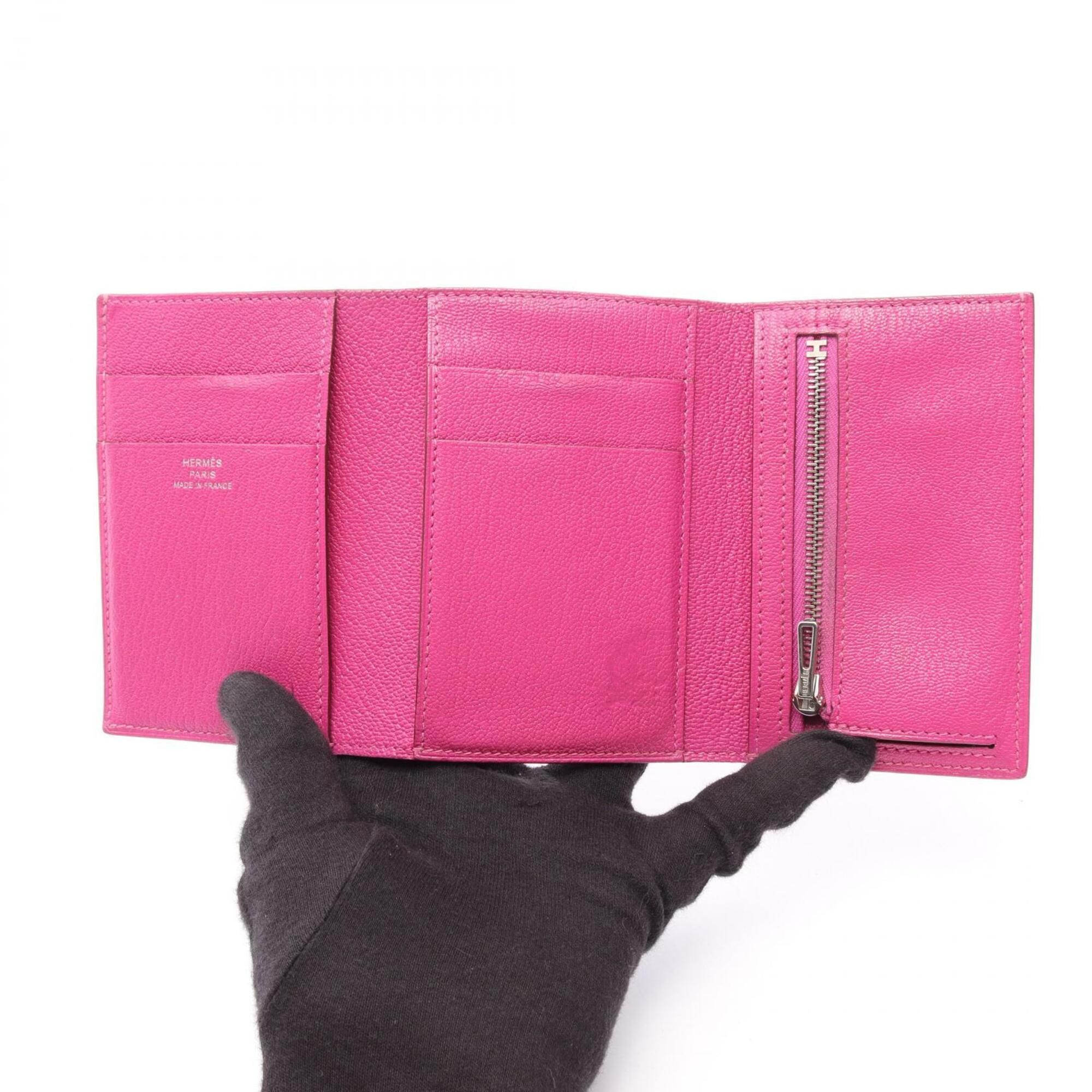 Chevre Leather Wallet (Tri-Fold) (Pre-Owned) - Hermes - Modalova