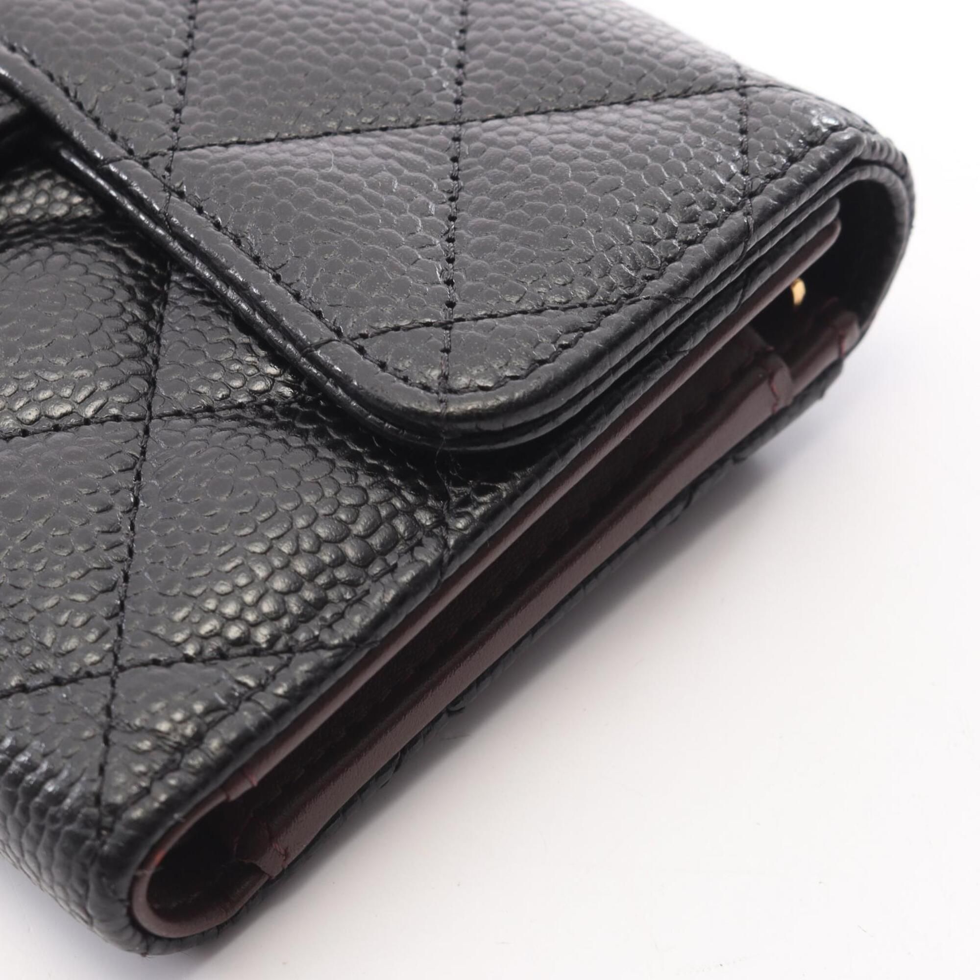 Grained Calfskin Middle Wallet (Tri-Fold) (Pre-Owned) - Chanel - Modalova