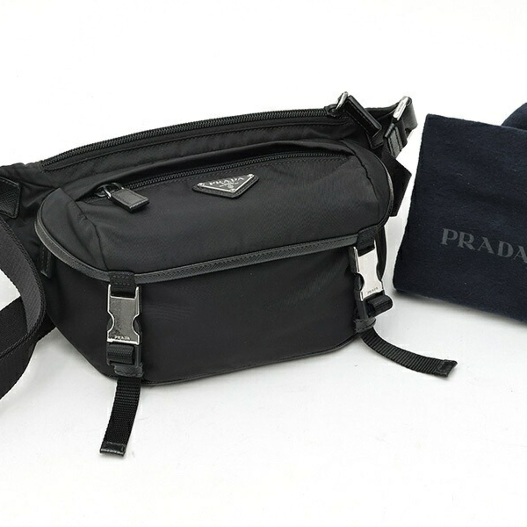 Nylon Saffiano Triangle Leather Shoulder Bag (Pre-Owned) - Prada - Modalova
