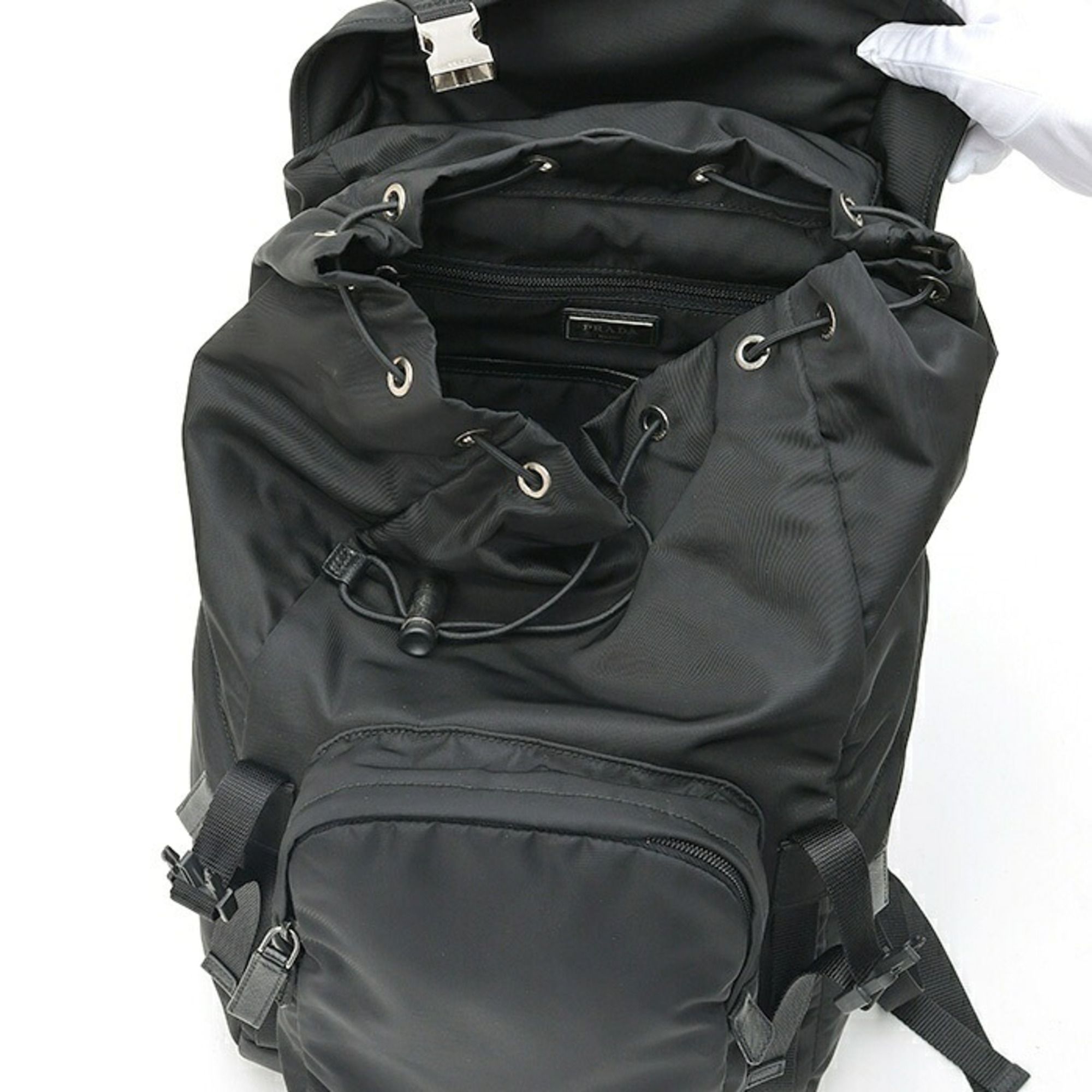 Fabric Saffiano Triangle Leather Backpack (Pre-Owned) - Prada - Modalova