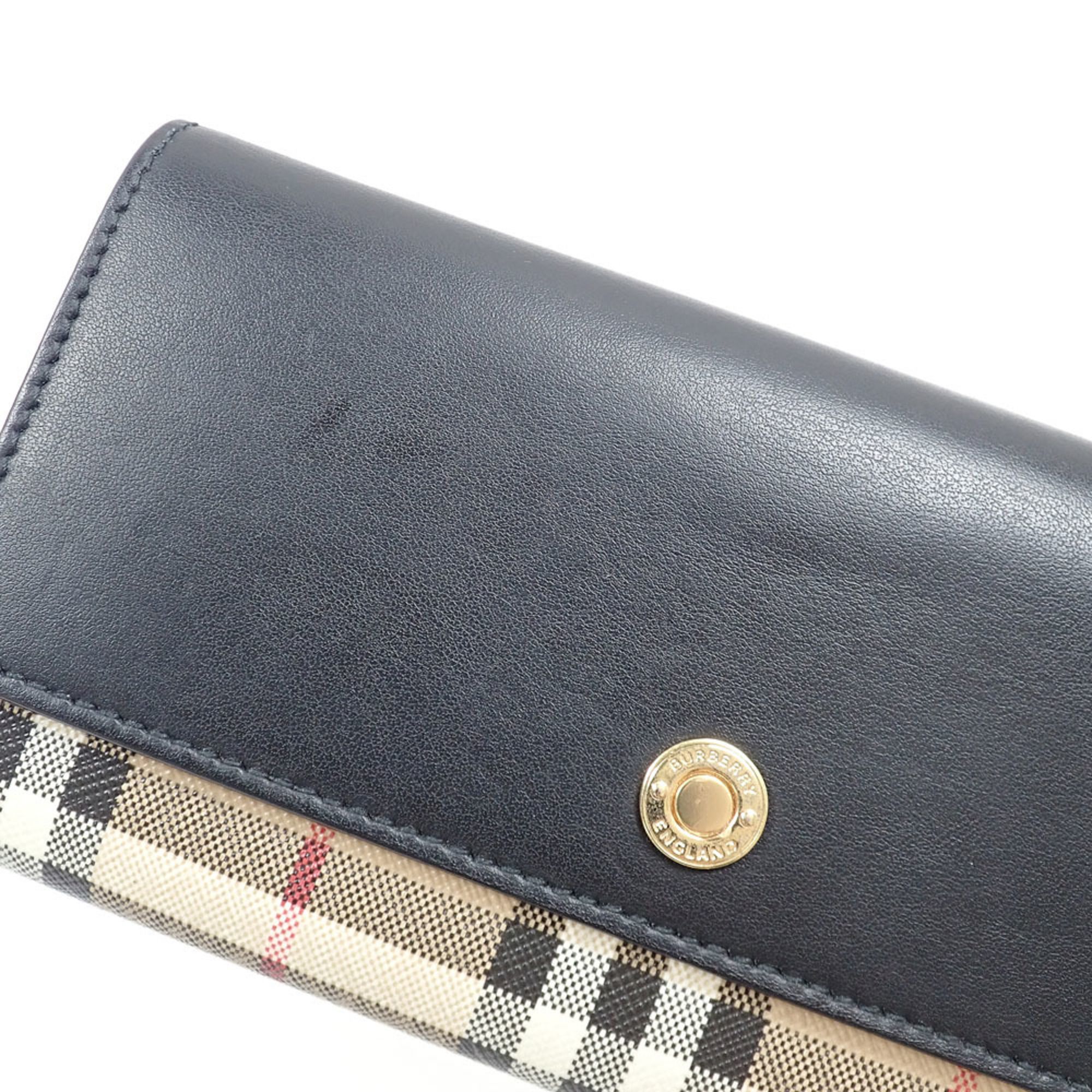 Leather Elastane Long Wallet (Bi-Fold) (Pre-Owned) - Burberry - Modalova