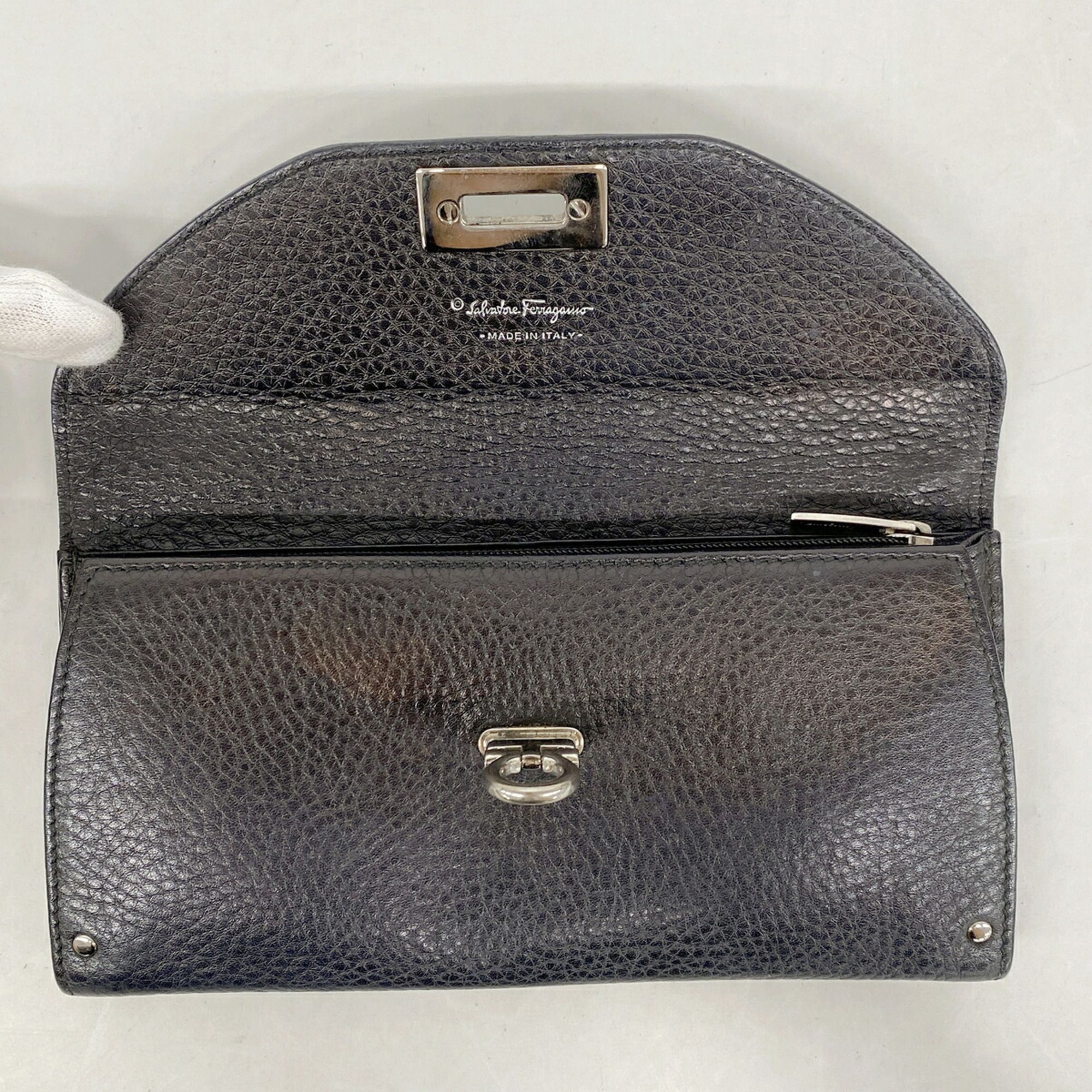 Leather Long Wallet (Bi-Fold) (Pre-Owned) - Salvatore Ferragamo - Modalova
