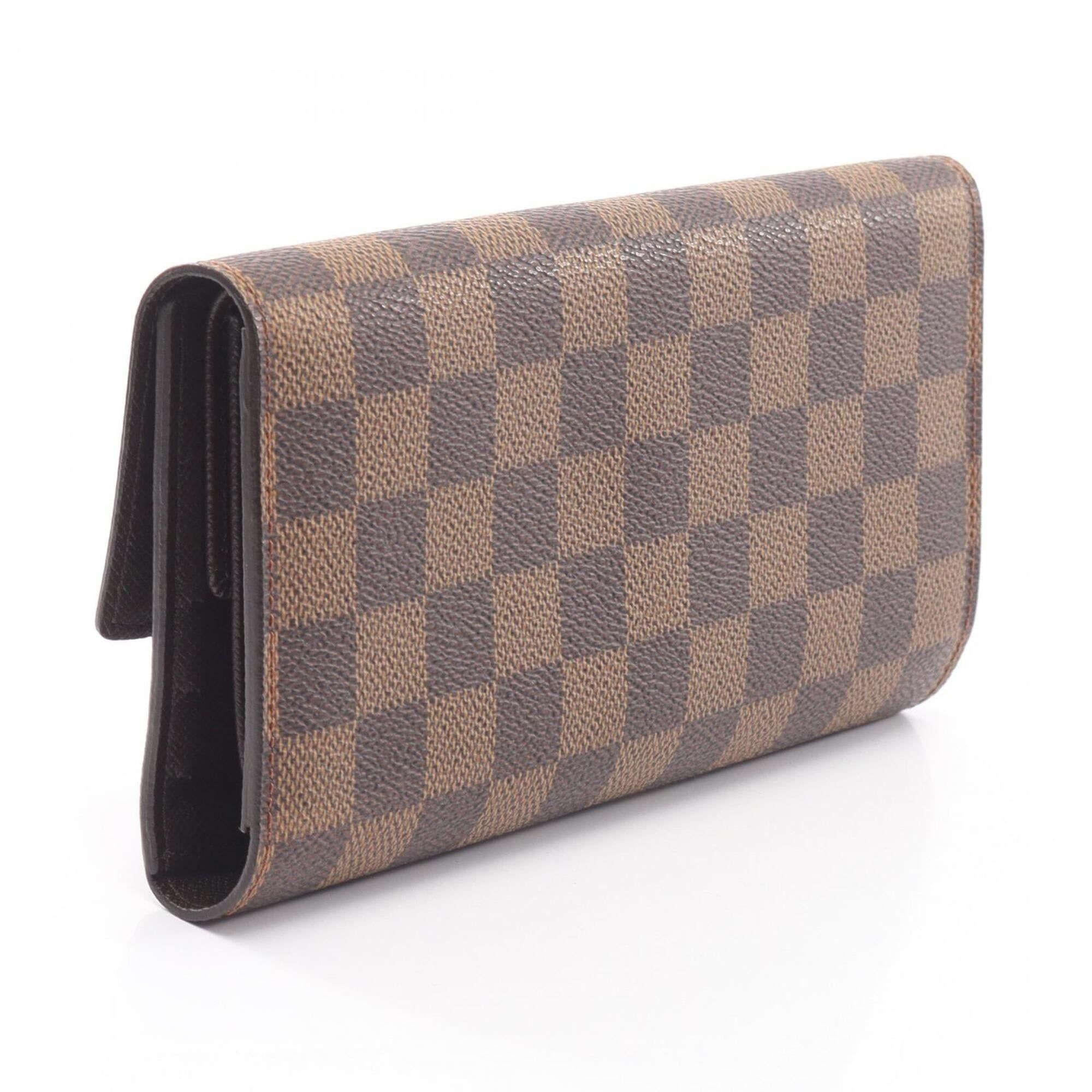 Damier Leather Pvc Long Wallet (Tri-Fold) (Pre-Owned) - Louis Vuitton - Modalova