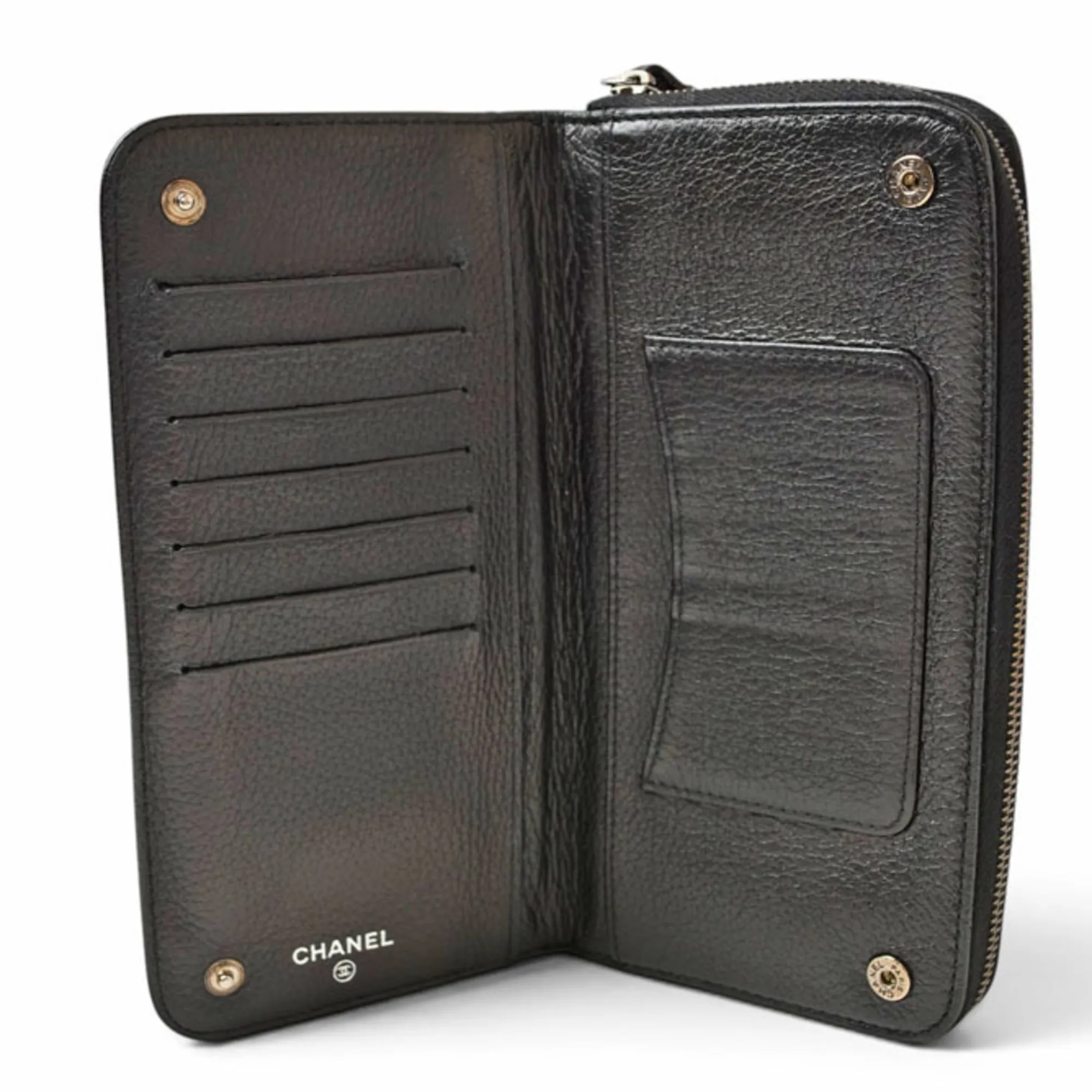 Leather Long Wallet (Bi-Fold) (Pre-Owned) - Chanel - Modalova