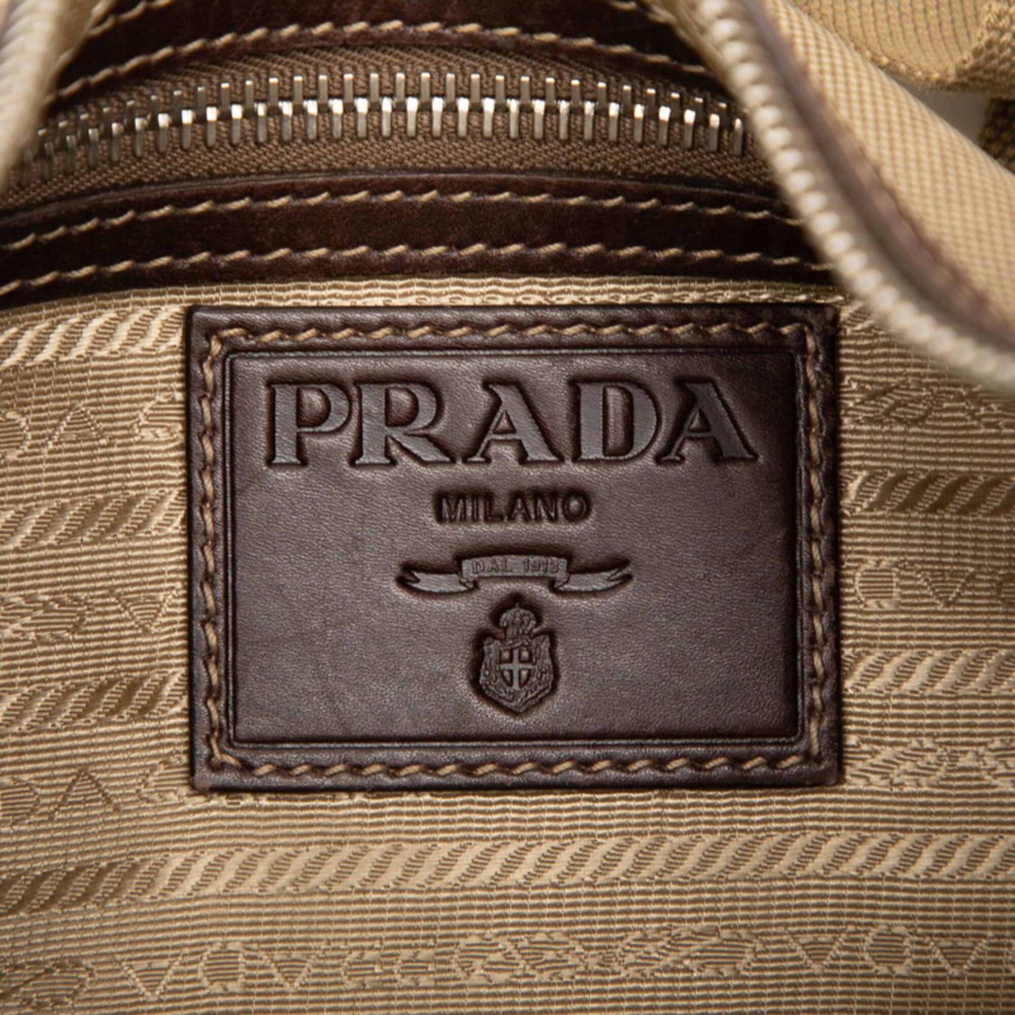 Canvas Leather Shoulder Bag (Pre-Owned) - Prada - Modalova