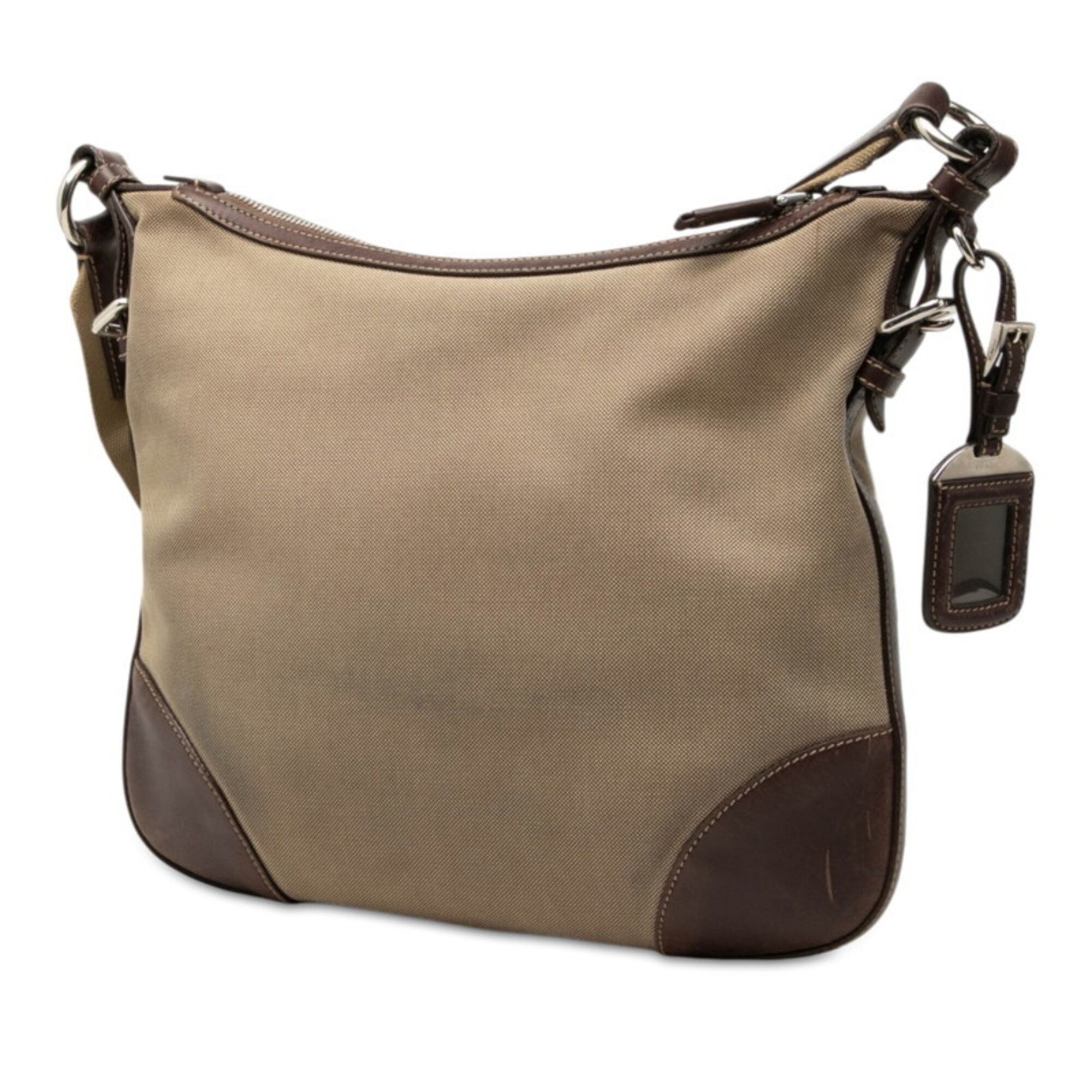 Canvas Leather Shoulder Bag (Pre-Owned) - Prada - Modalova