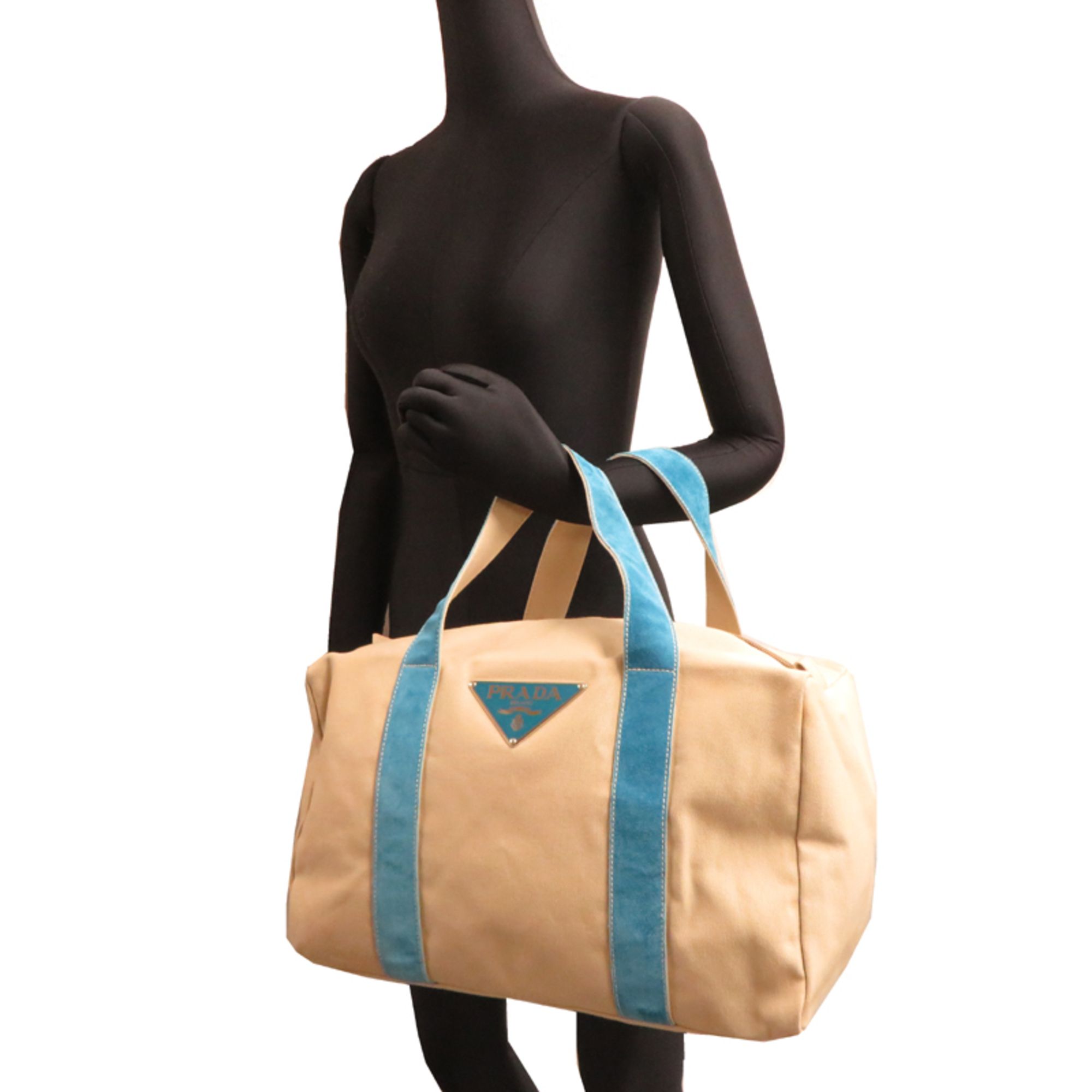 Canvas Leather Tote Bag (Pre-Owned) - Prada - Modalova