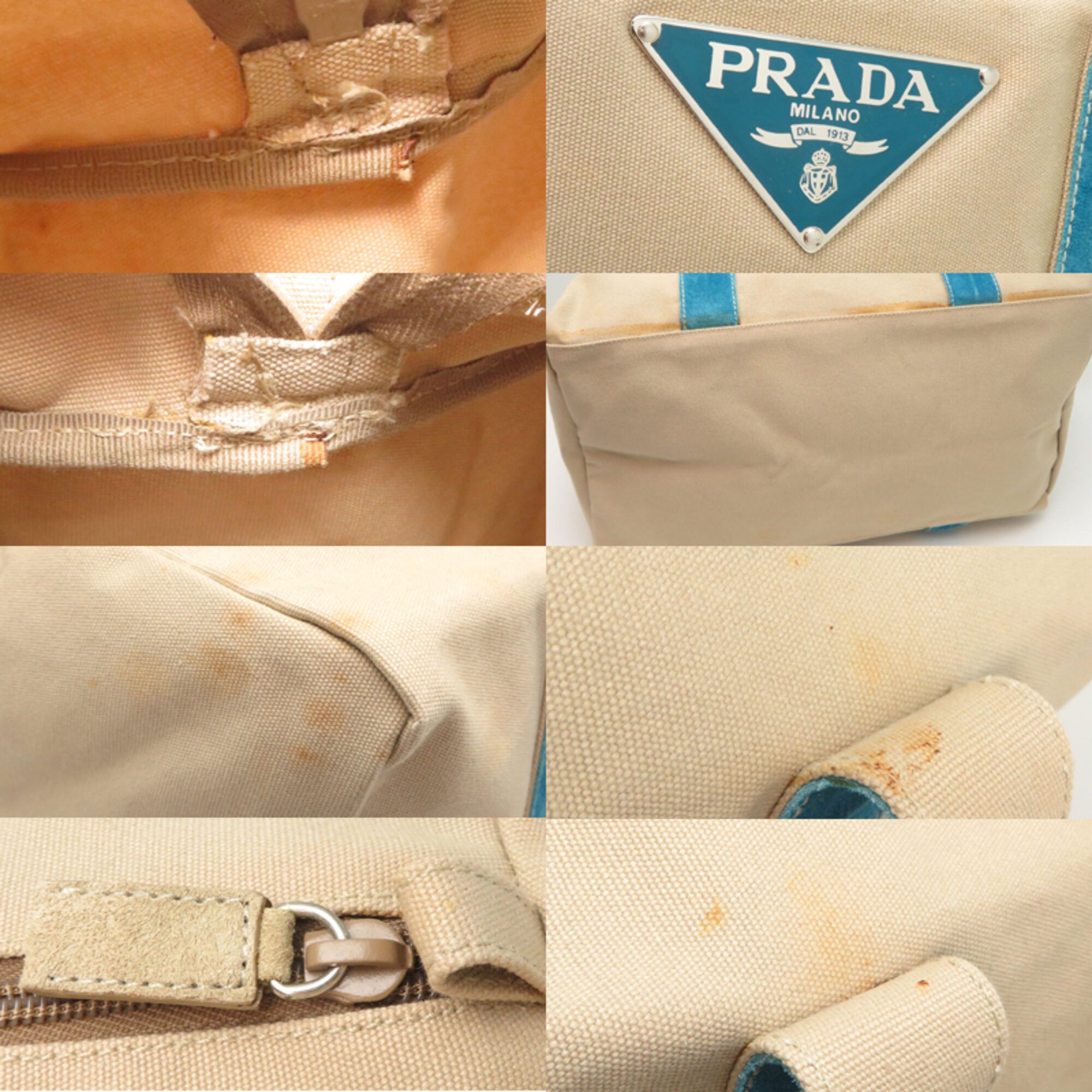 Canvas Leather Tote Bag (Pre-Owned) - Prada - Modalova