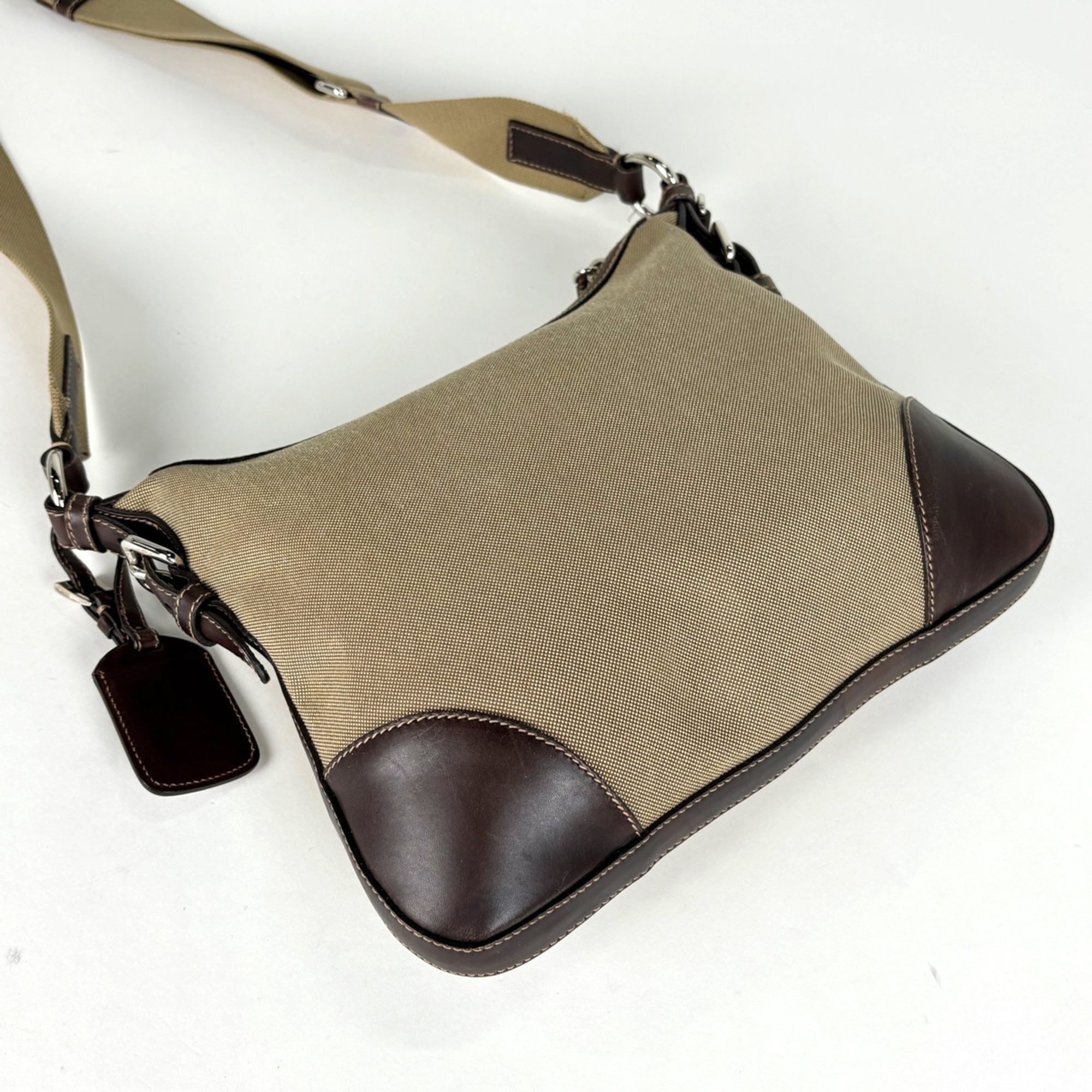 Canvas Leather Shoulder Bag (Pre-Owned) - Prada - Modalova