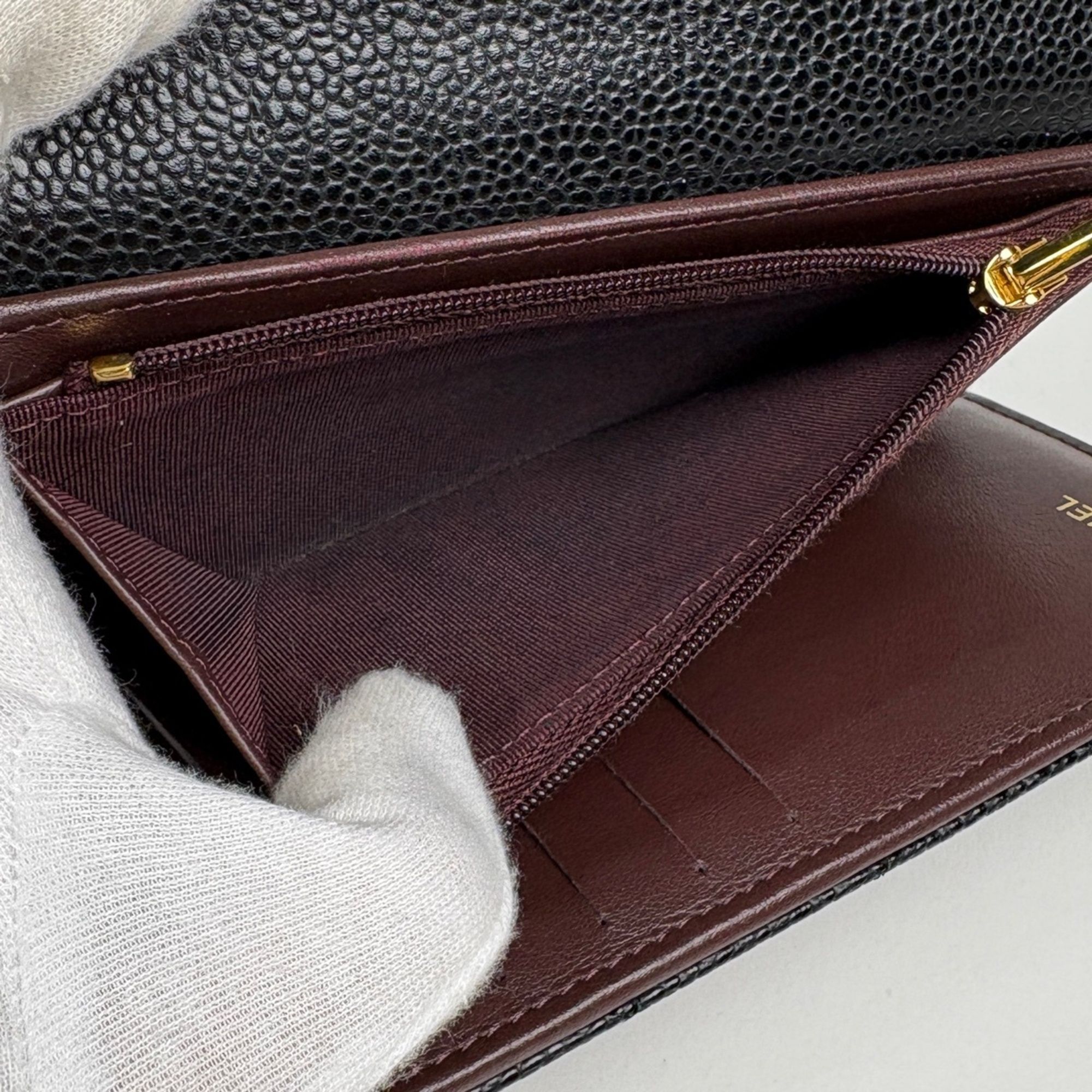 Grained Calfskin Wallet (Tri-Fold) (Pre-Owned) - Chanel - Modalova