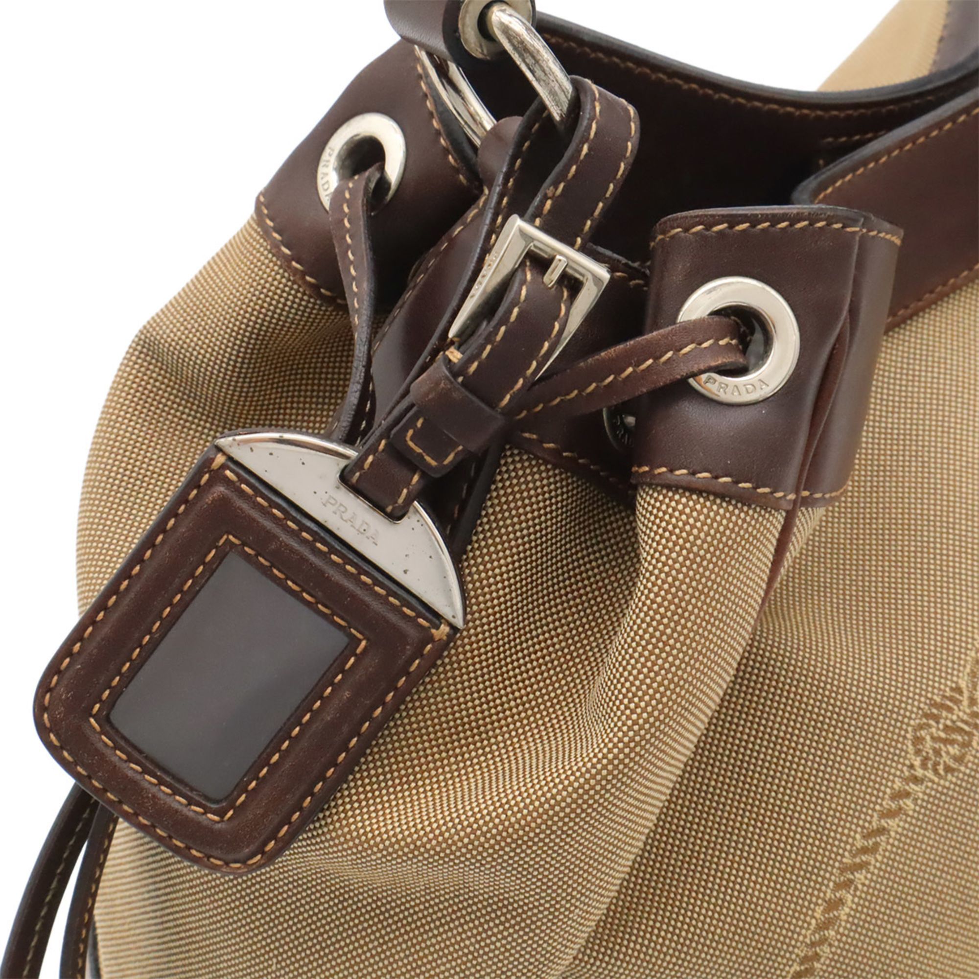 Canvas Leather Shoulder Bag (Pre-Owned) - Prada - Modalova