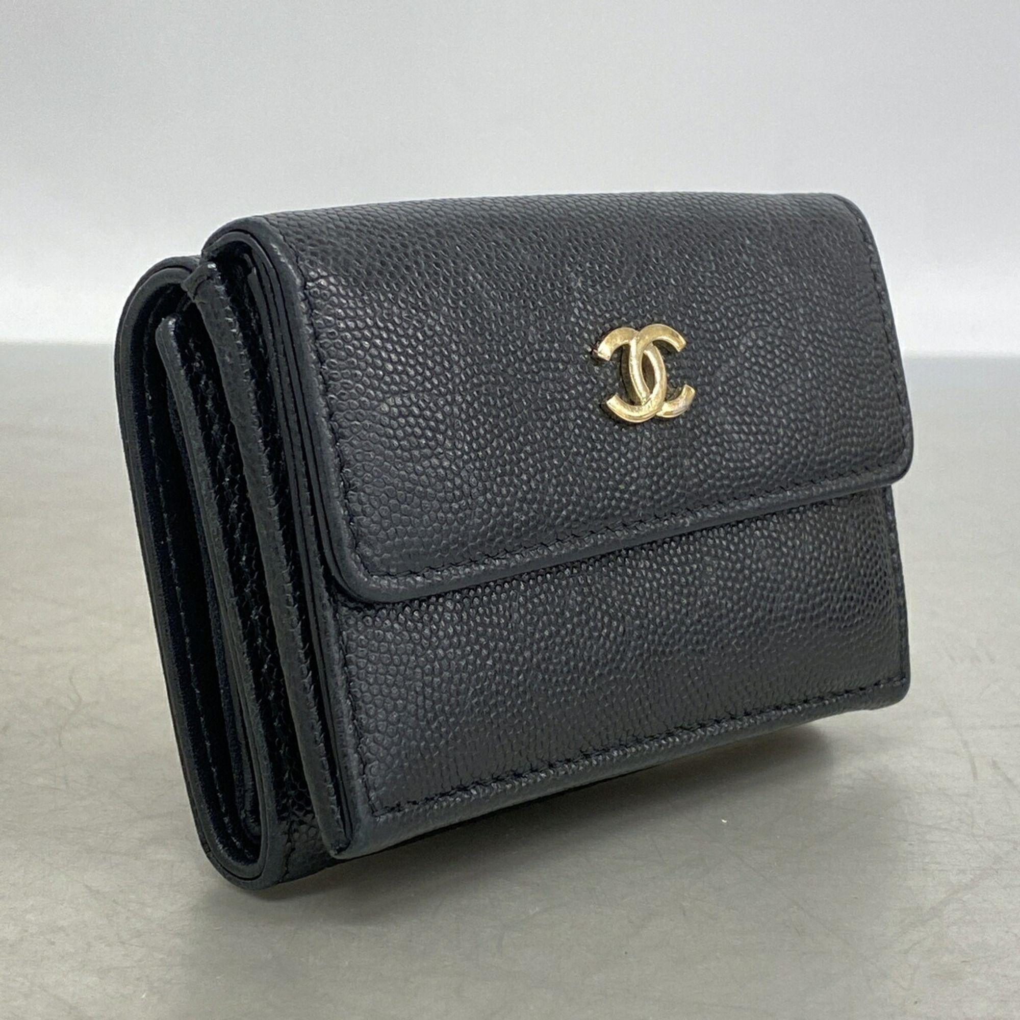 Grained Calfskin Wallet (Tri-Fold) (Pre-Owned) - Chanel - Modalova