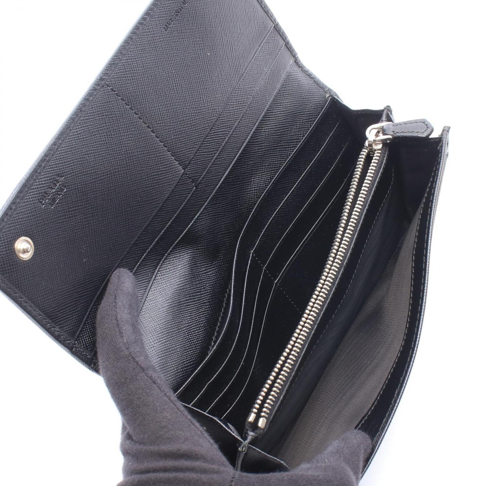 Nylon Leather Long Wallet (Bi-Fold) (Pre-Owned) - Prada - Modalova