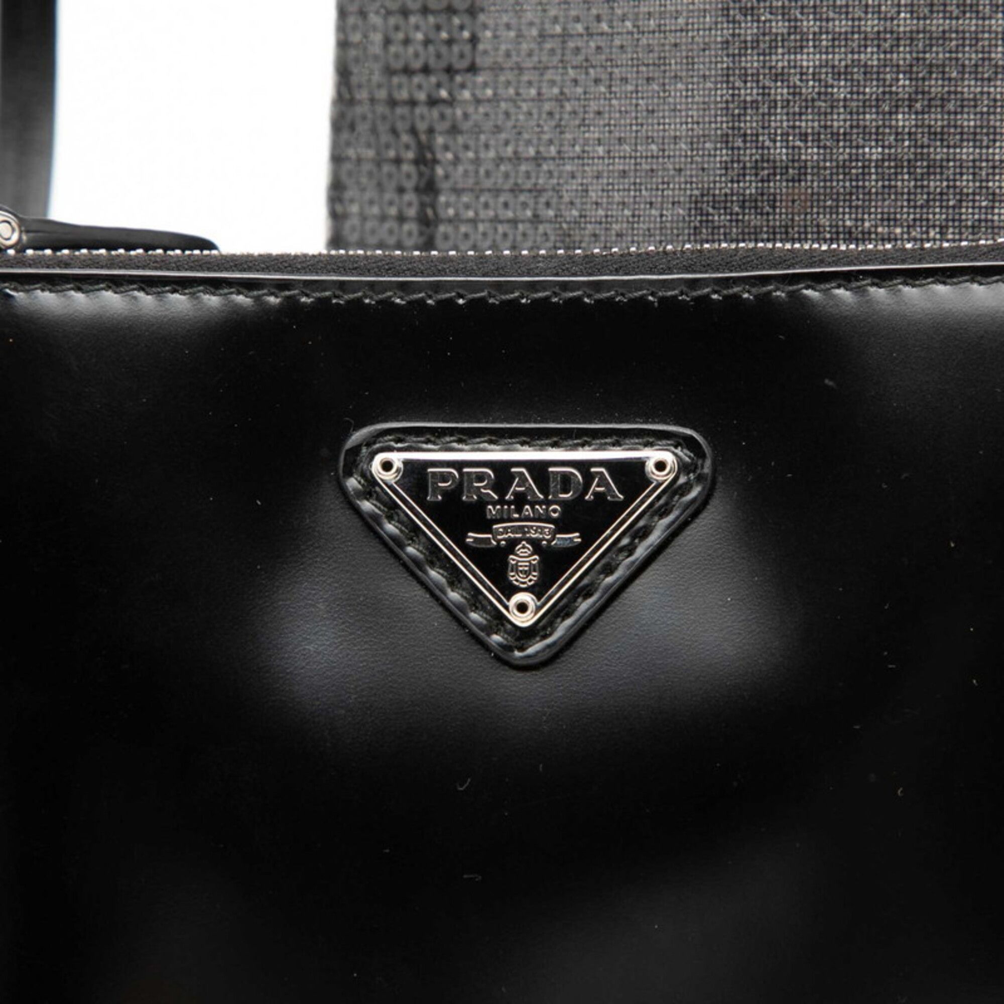Spangles Leather Mesh Handbag Tote Bag (Pre-Owned) - Prada - Modalova