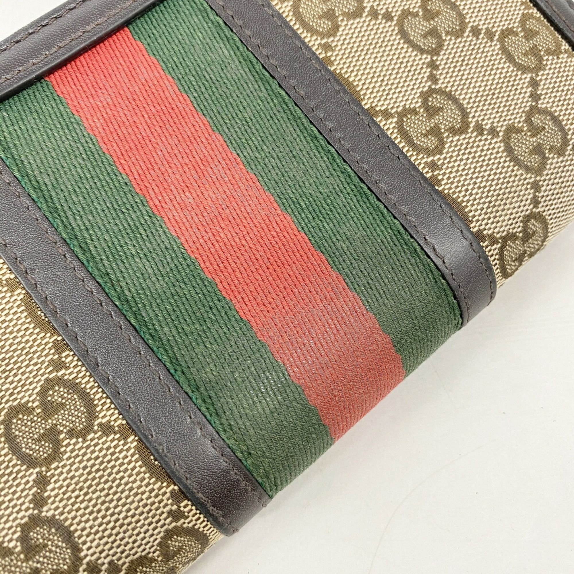 Canvas Leather Long Wallet (Bi-Fold) (Pre-Owned) - Gucci - Modalova