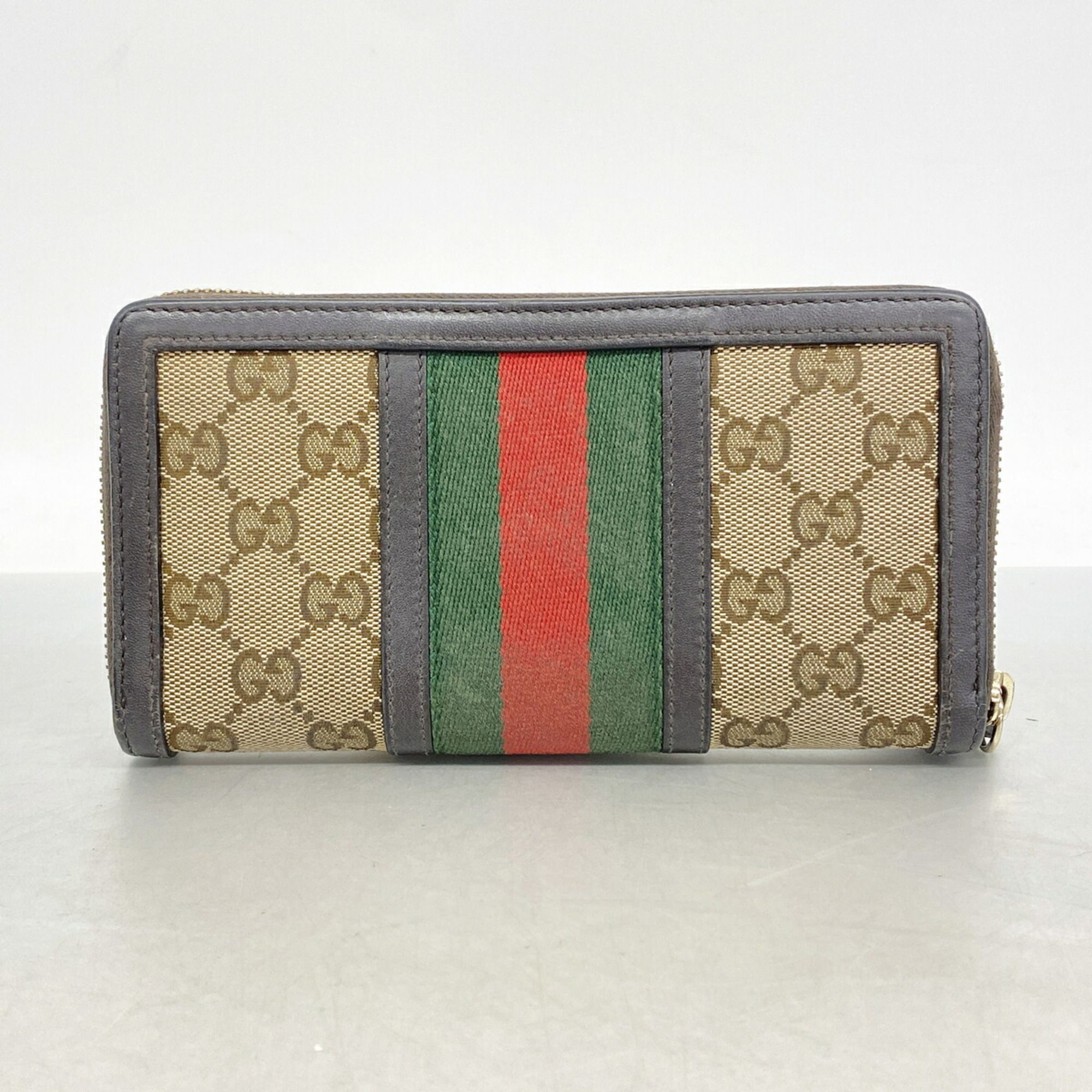Canvas Leather Long Wallet (Bi-Fold) (Pre-Owned) - Gucci - Modalova