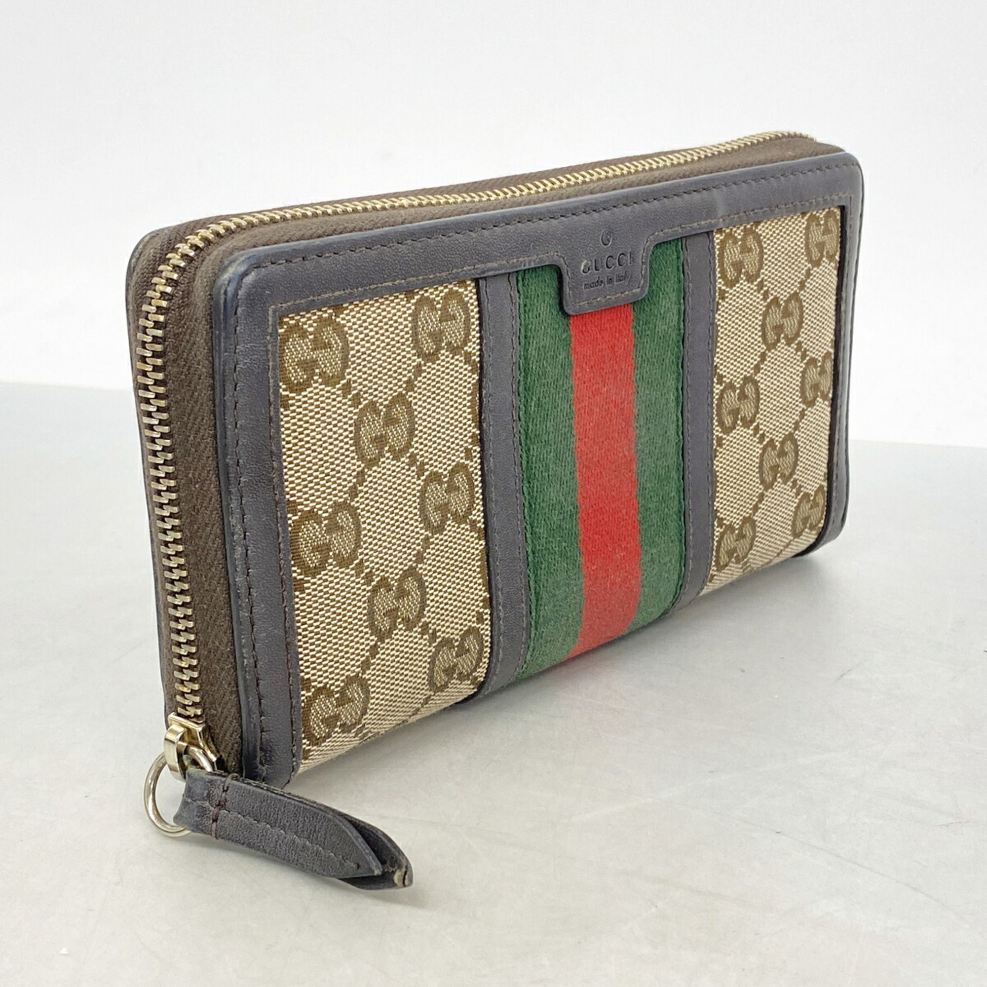 Canvas Leather Long Wallet (Bi-Fold) (Pre-Owned) - Gucci - Modalova