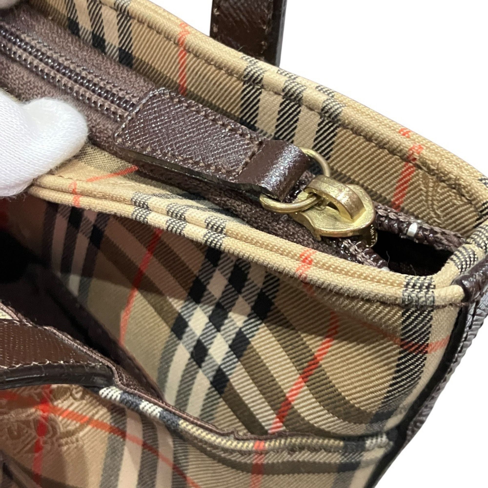Canvas Leather Handbag (Pre-Owned) - Burberry - Modalova