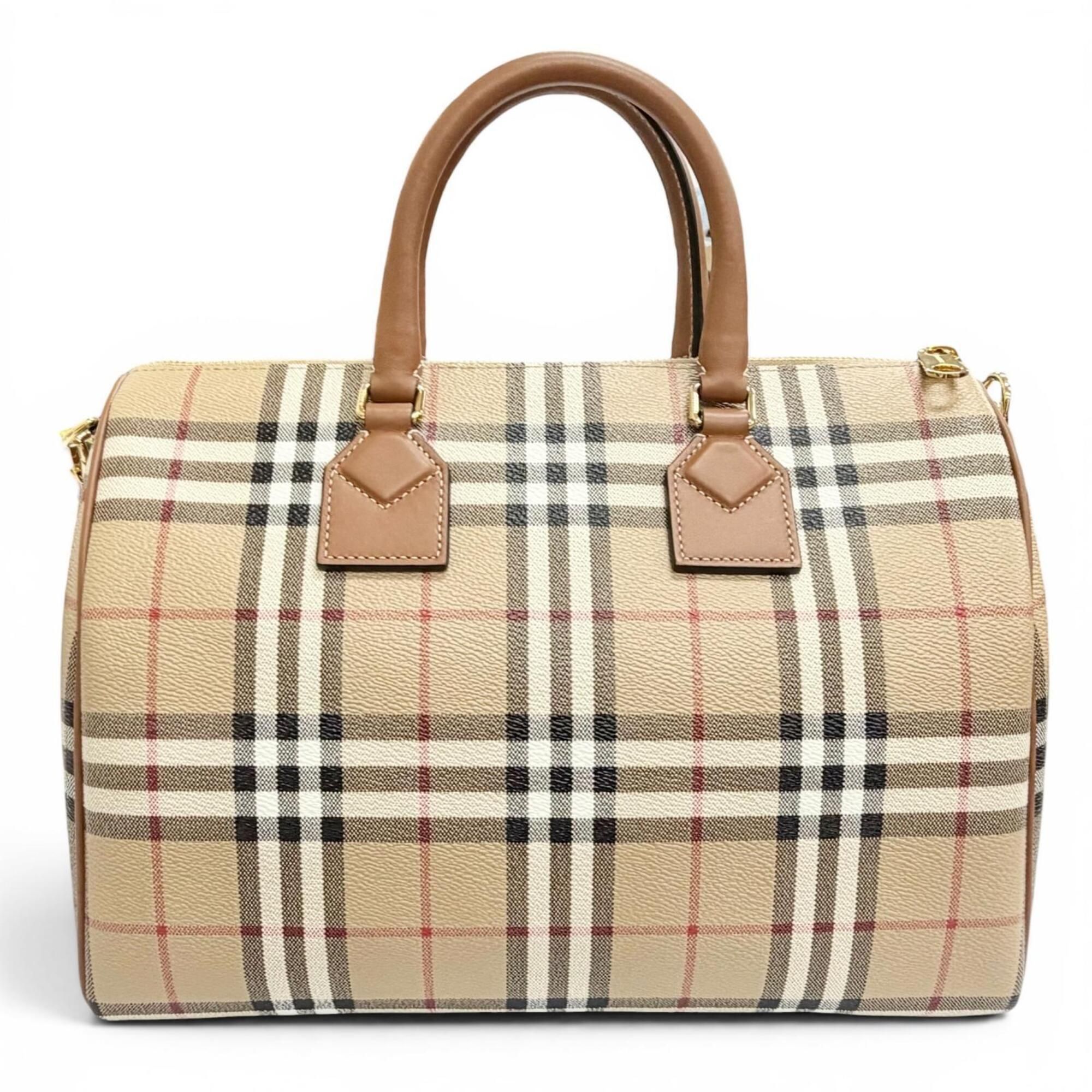 Leather Cotton Elastane Polyester Boston Bag Shoulder Bag (Pre-Owned) - Burberry - Modalova