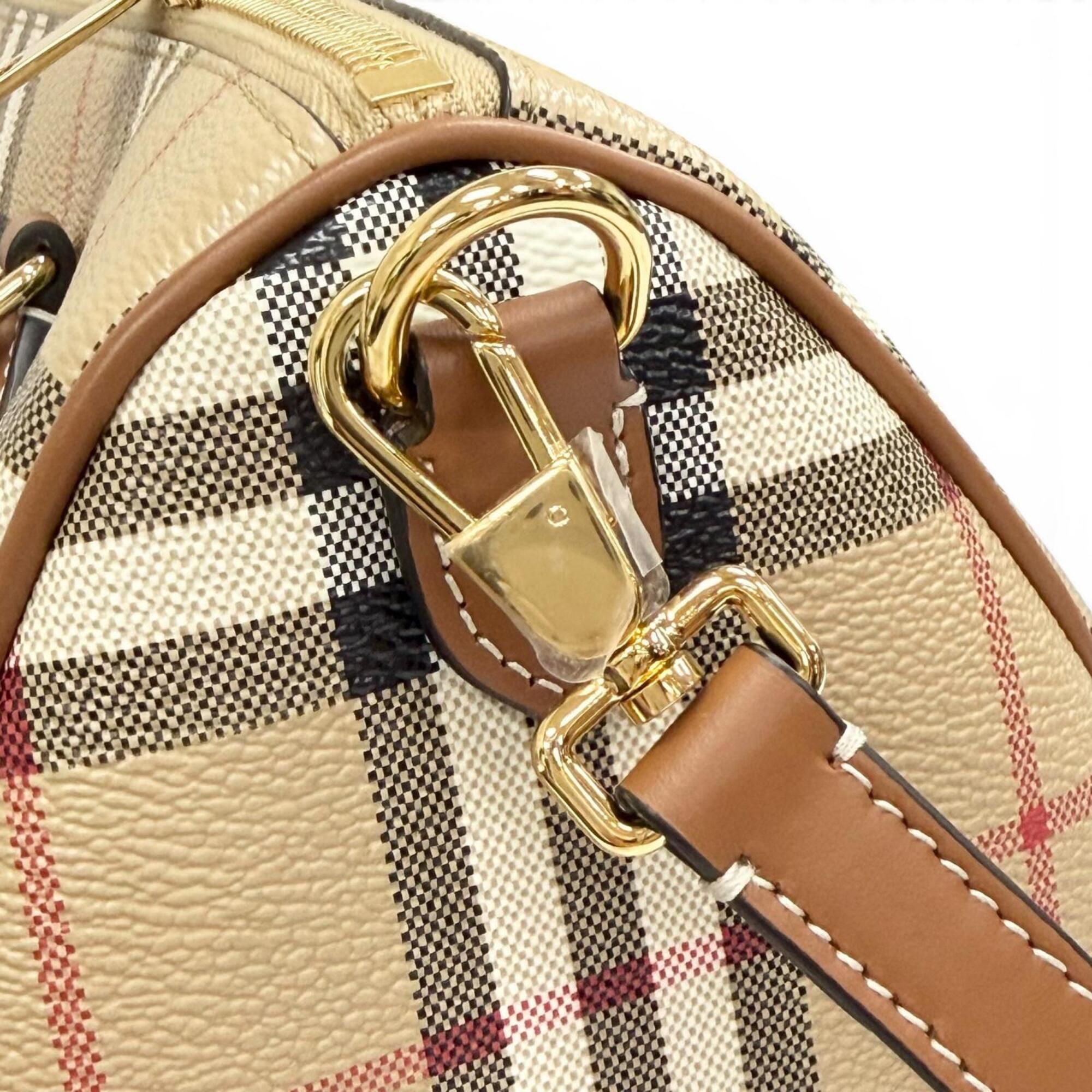 Leather Cotton Elastane Polyester Boston Bag Shoulder Bag (Pre-Owned) - Burberry - Modalova