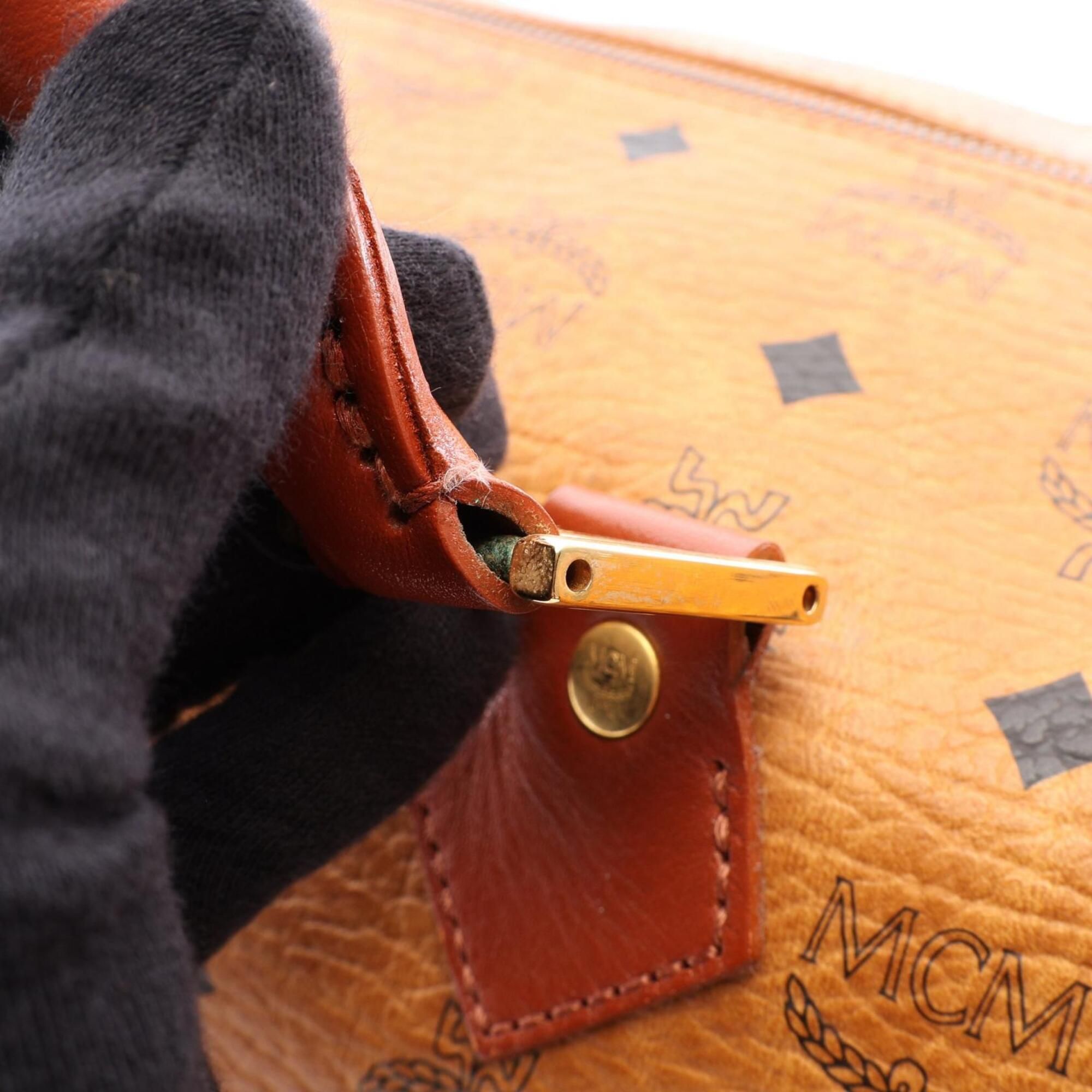 Coated Canvas Leather Boston Bag Handbag (Pre-Owned) - MCM - Modalova