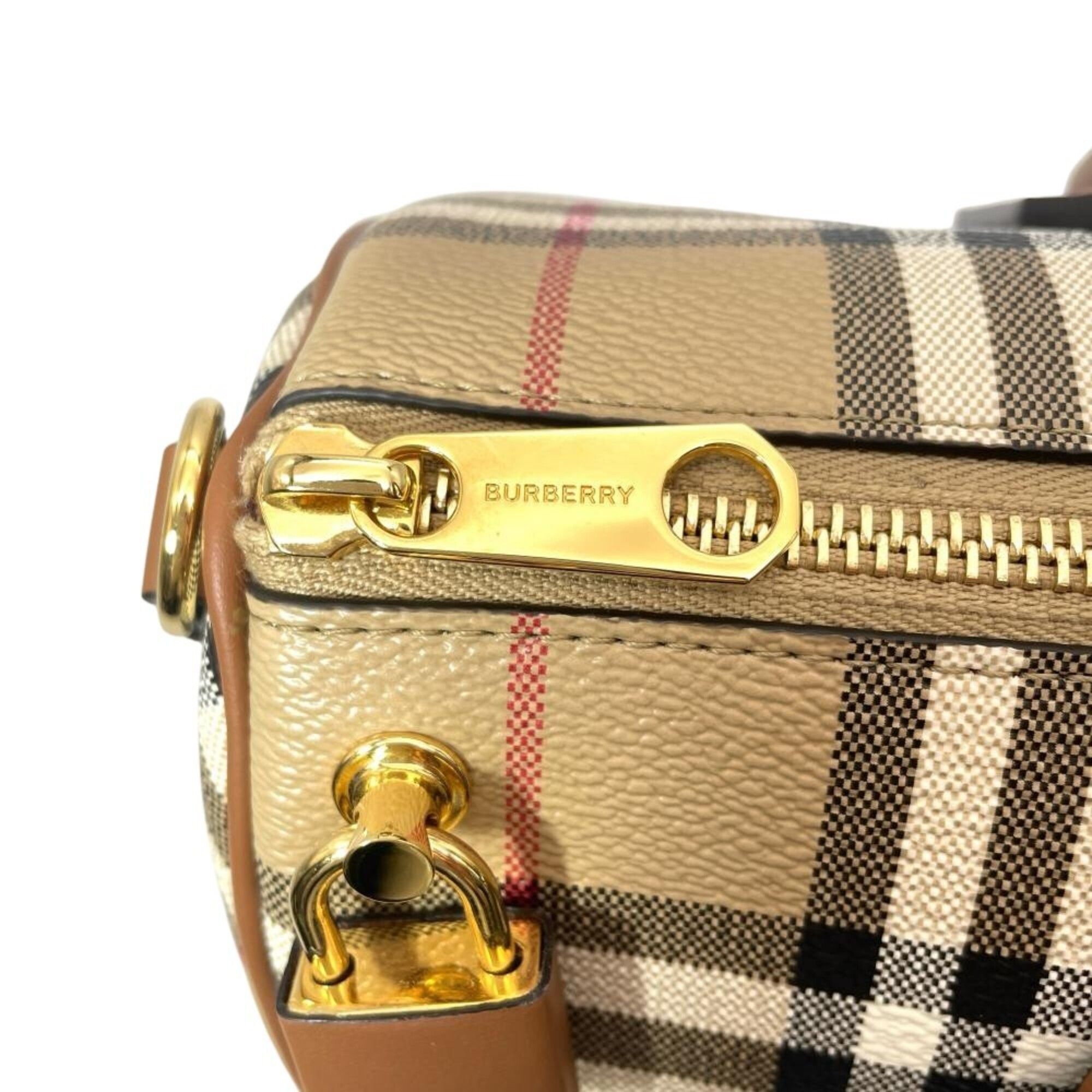 Polyester Elastane Cotton Leather Boston Bag (Pre-Owned) - Burberry - Modalova