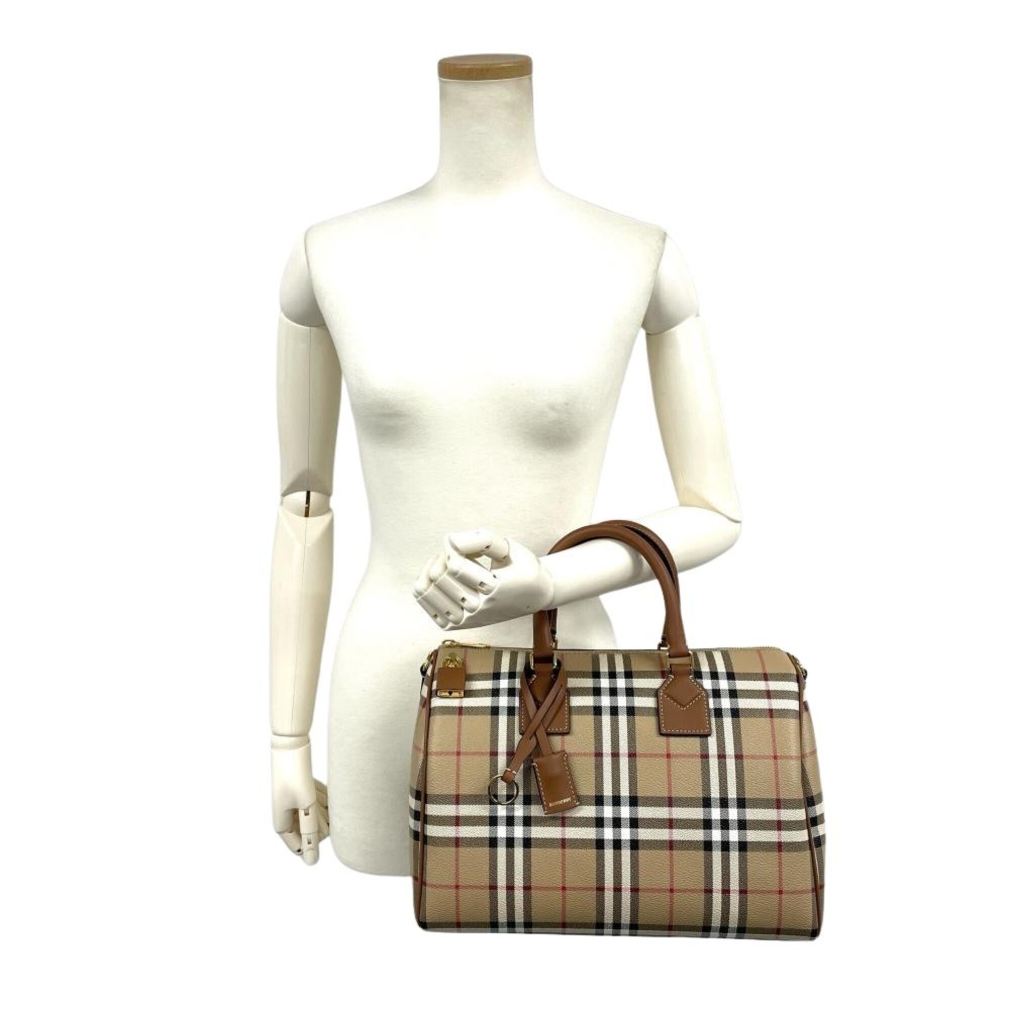 Polyester Elastane Cotton Leather Boston Bag (Pre-Owned) - Burberry - Modalova