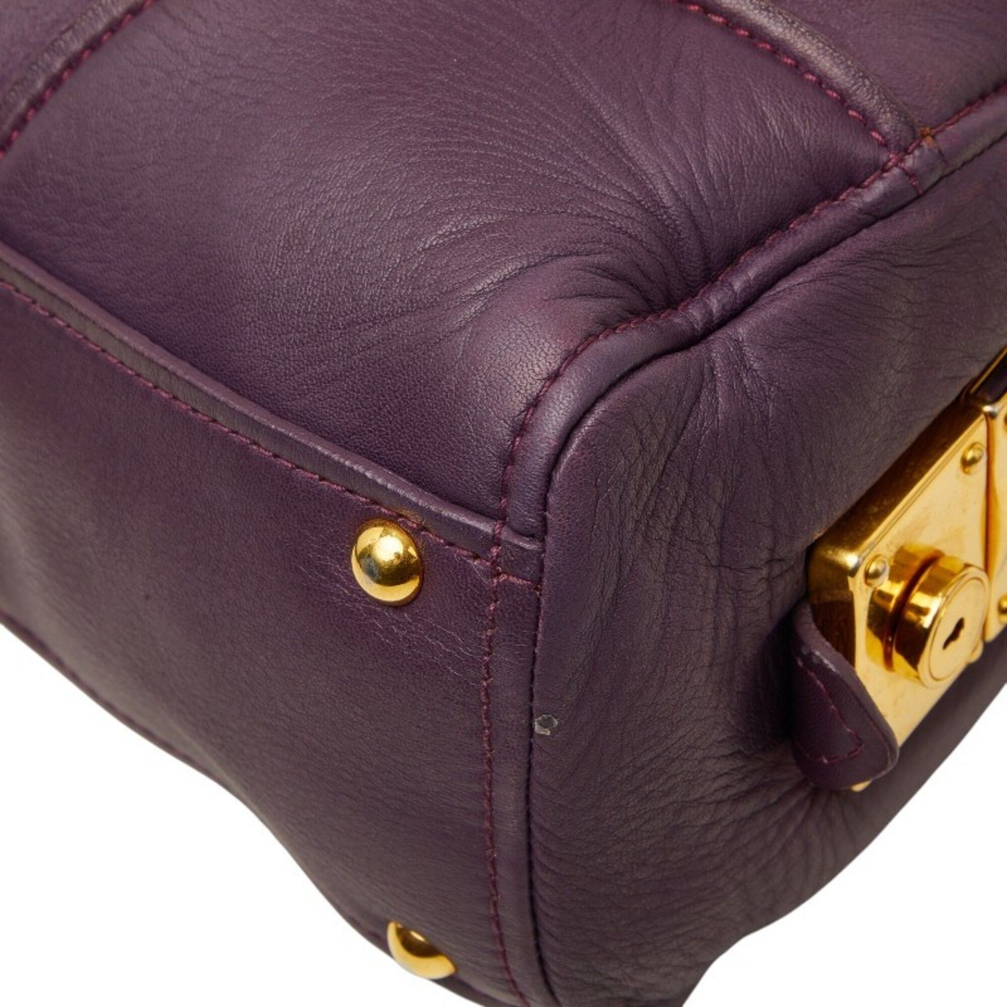 Leather Boston Bag Handbag (Pre-Owned) - Miu Miu - Modalova