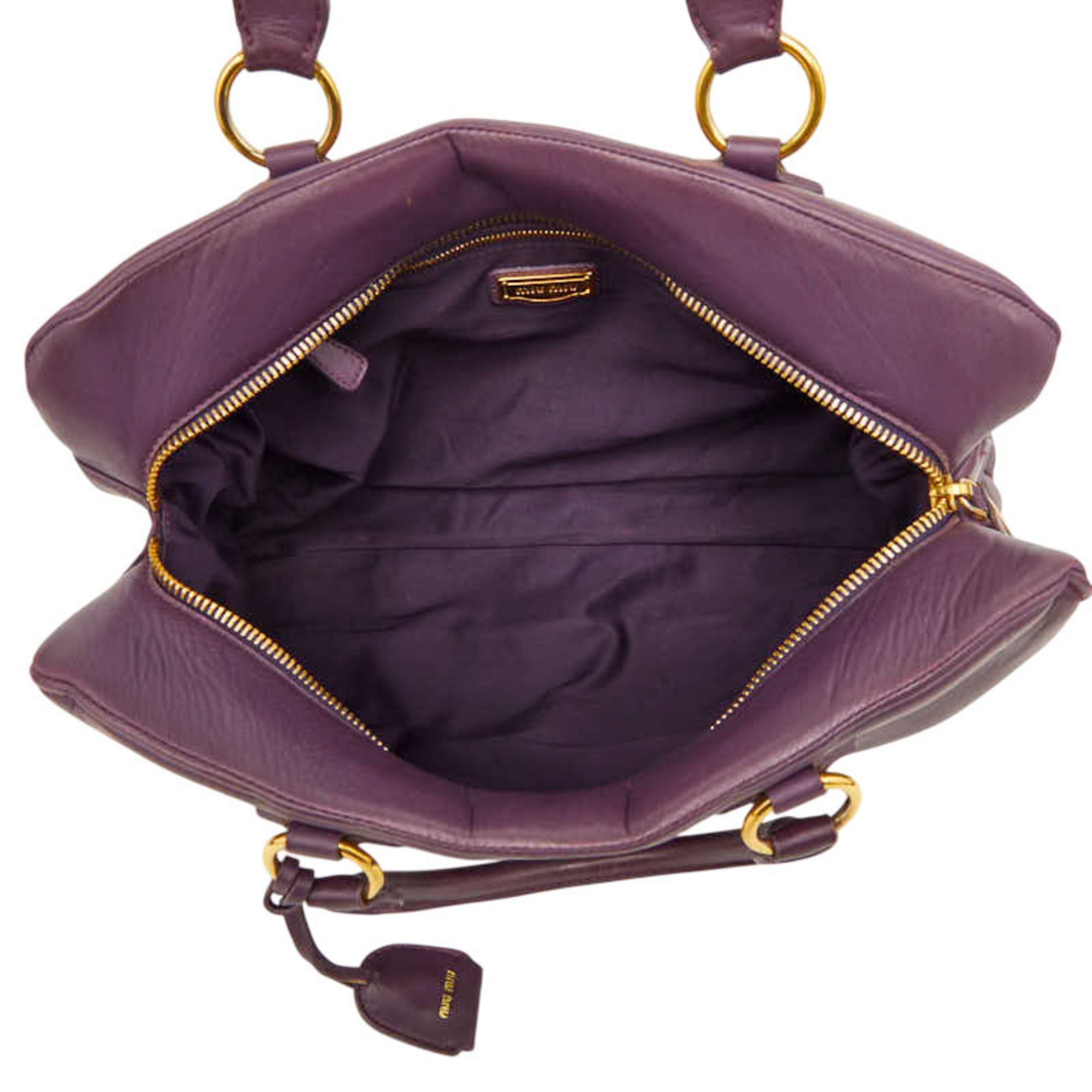 Leather Boston Bag Handbag (Pre-Owned) - Miu Miu - Modalova