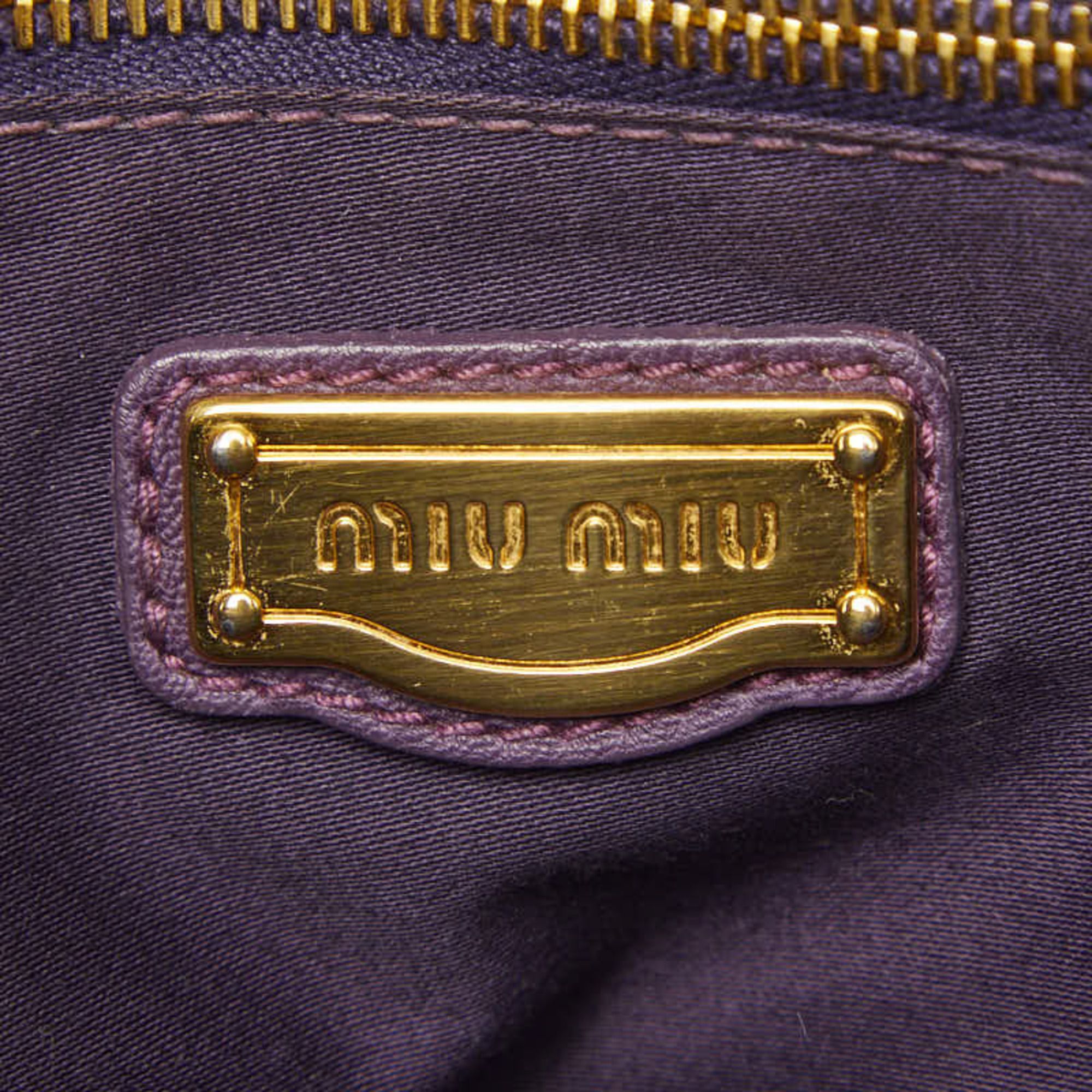 Leather Boston Bag Handbag (Pre-Owned) - Miu Miu - Modalova