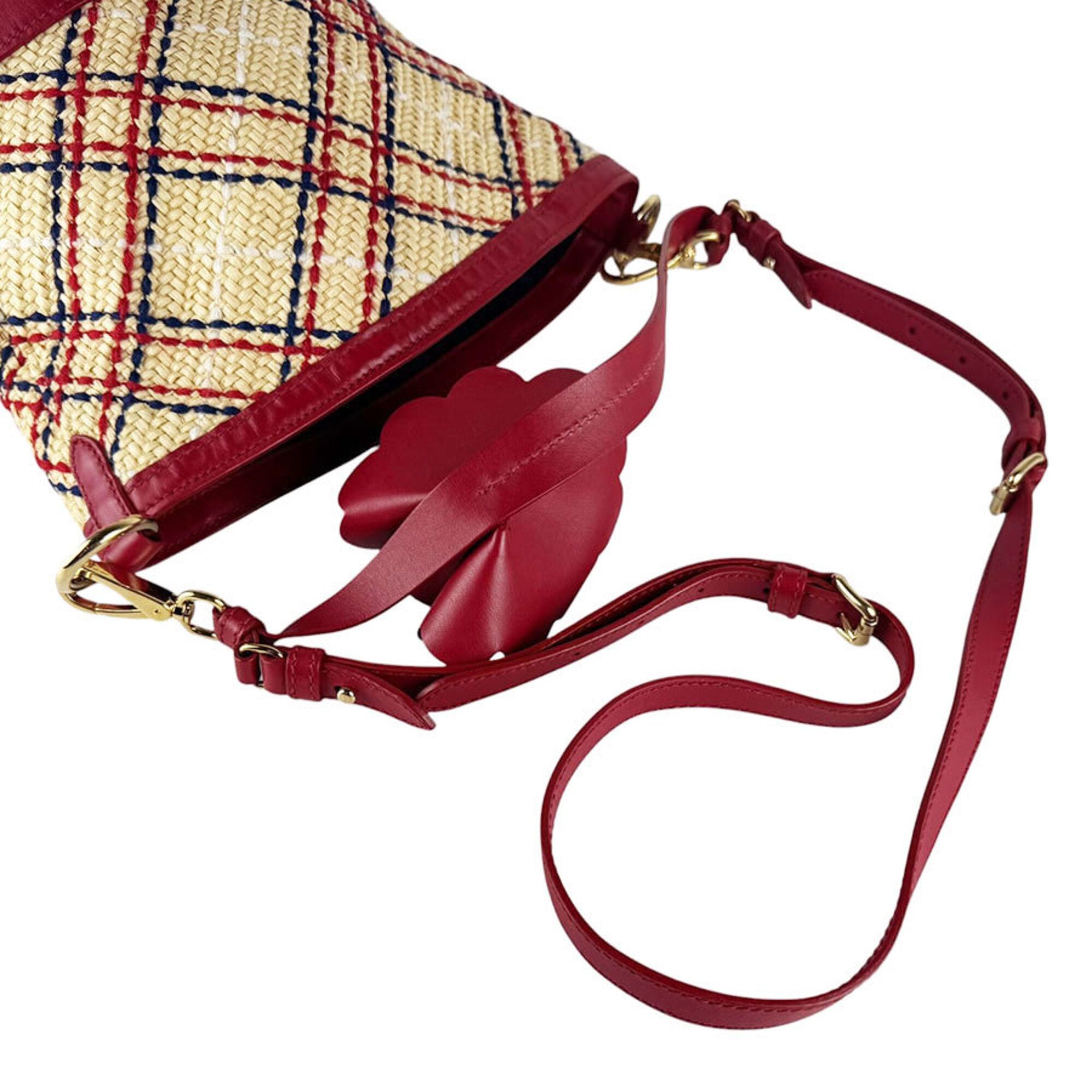 Raffia Leather Handbag Shoulder Bag (Pre-Owned) - Miu Miu - Modalova