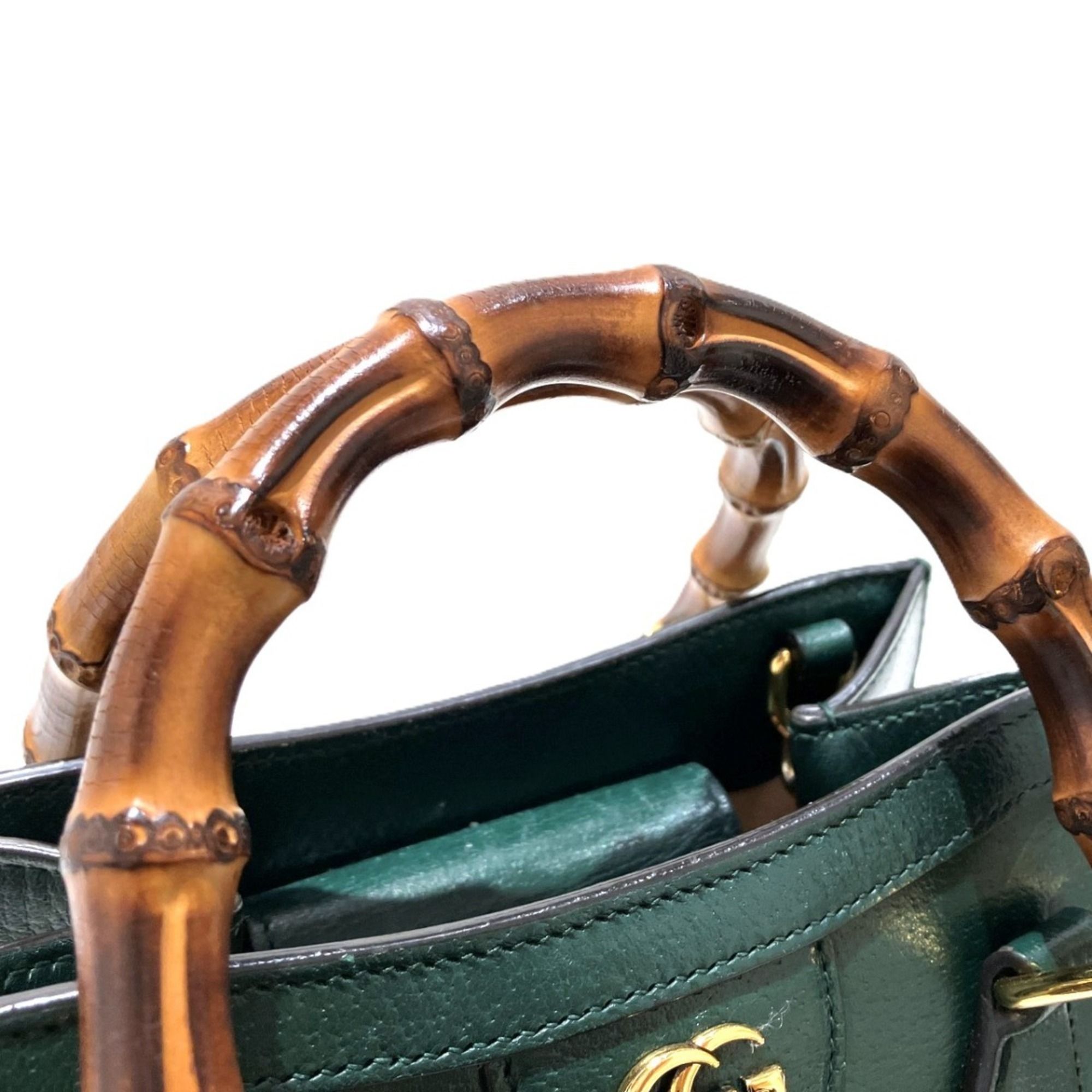 Bamboo Leather Handbag (Pre-Owned) - Gucci - Modalova
