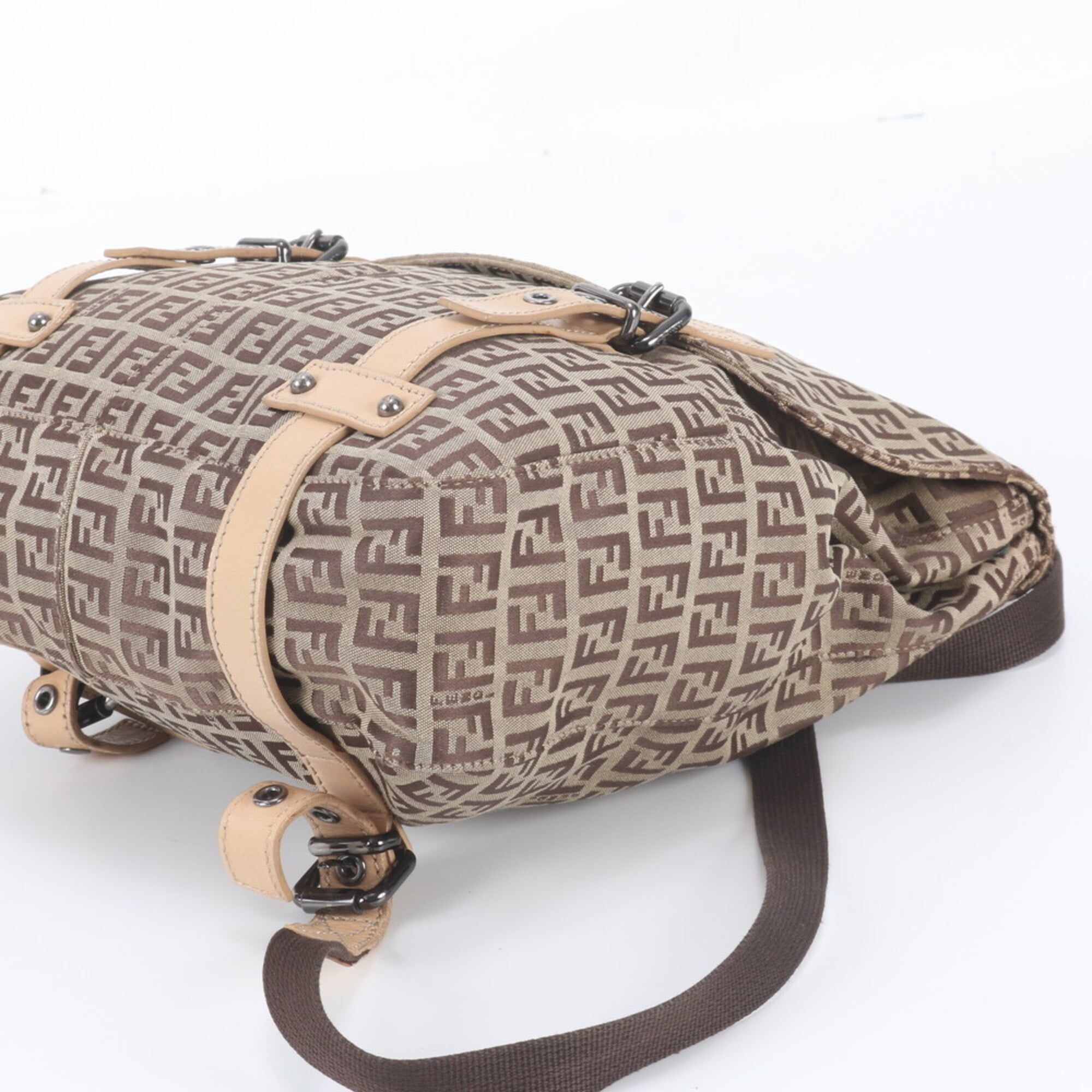Leather Canvas Backpack Shoulder Bag (Pre-Owned) - Fendi - Modalova