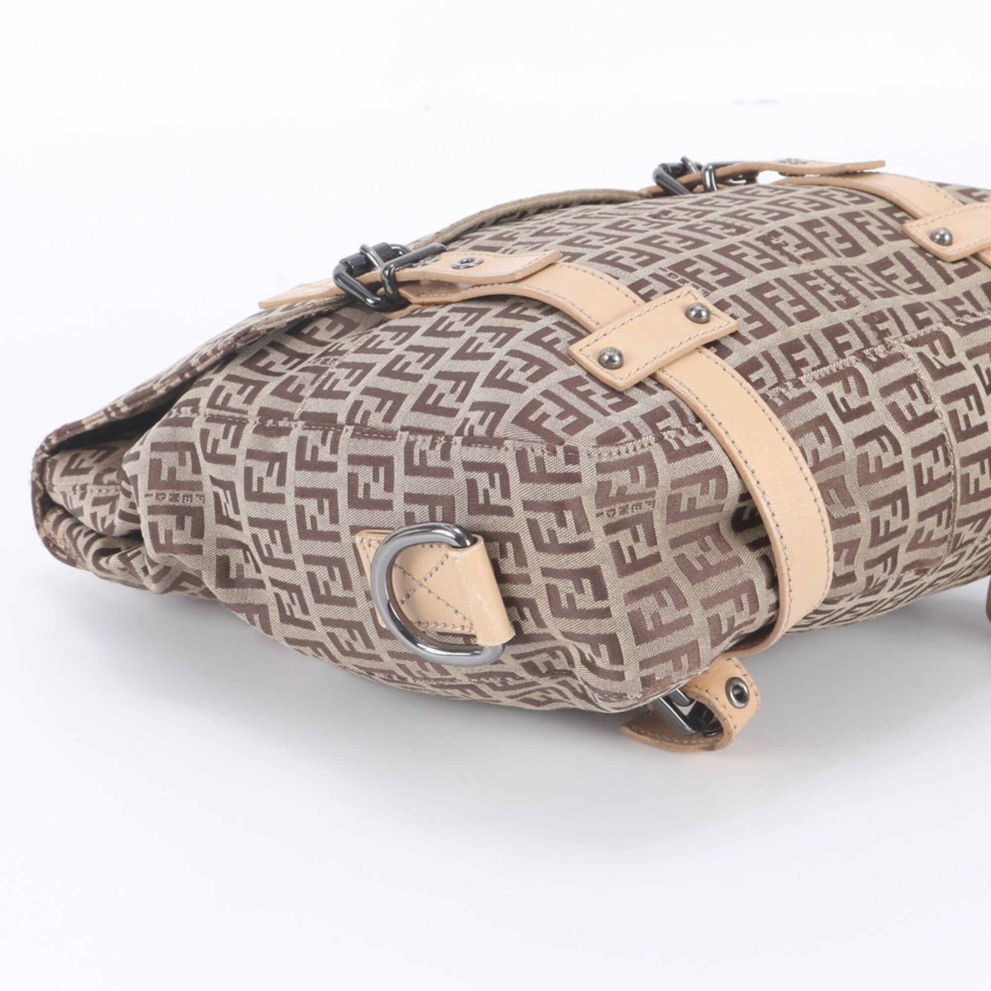 Leather Canvas Backpack Shoulder Bag (Pre-Owned) - Fendi - Modalova