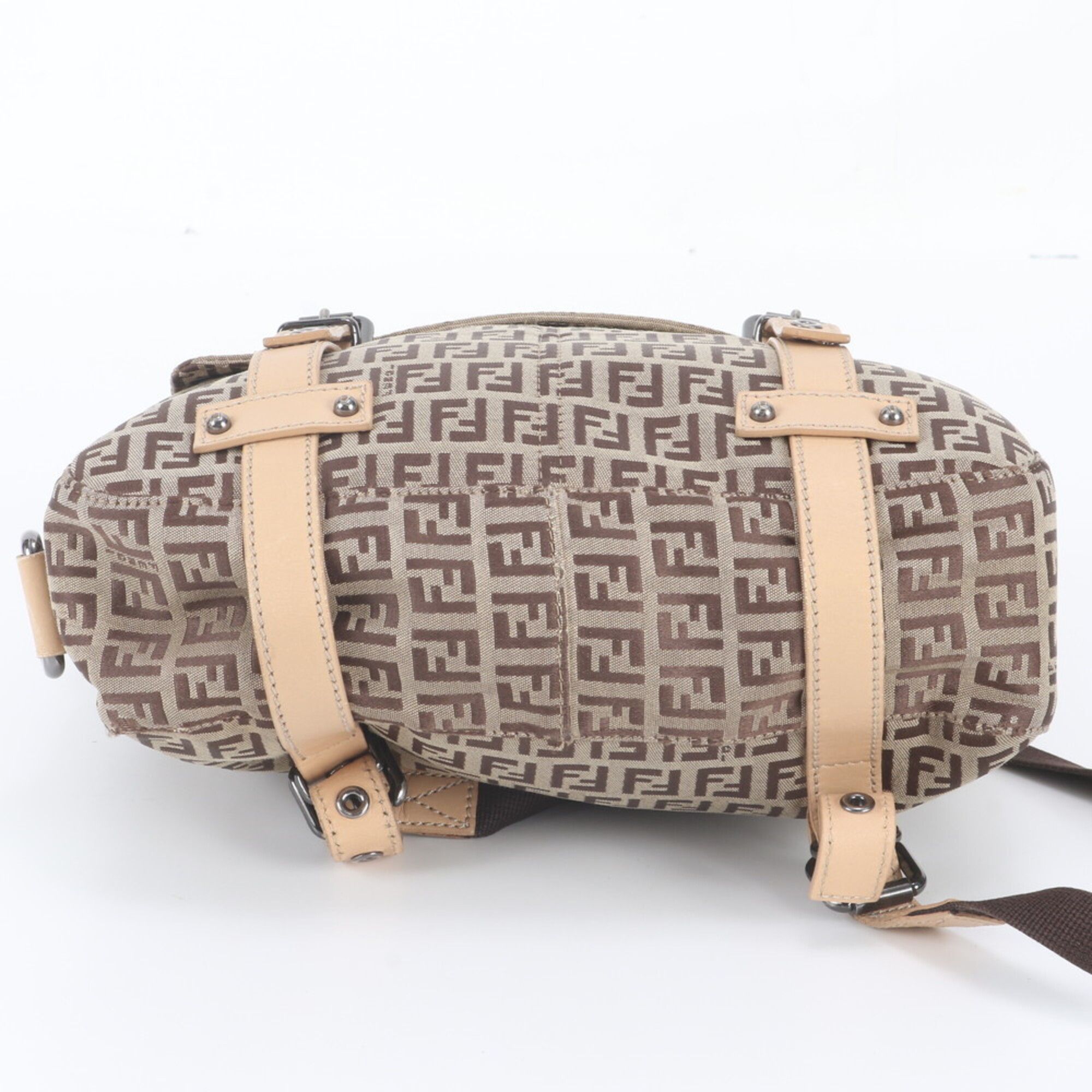 Leather Canvas Backpack Shoulder Bag (Pre-Owned) - Fendi - Modalova
