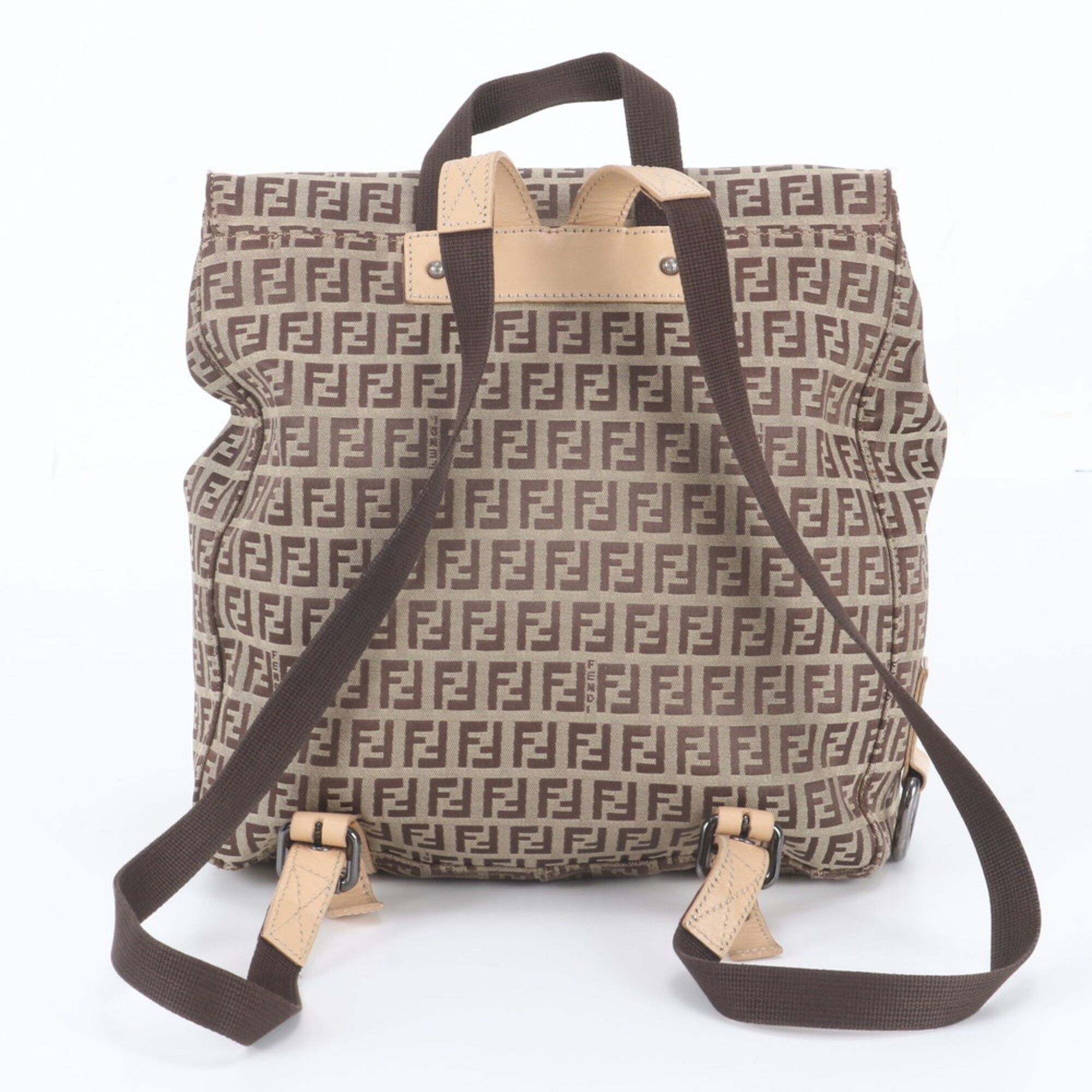 Leather Canvas Backpack Shoulder Bag (Pre-Owned) - Fendi - Modalova