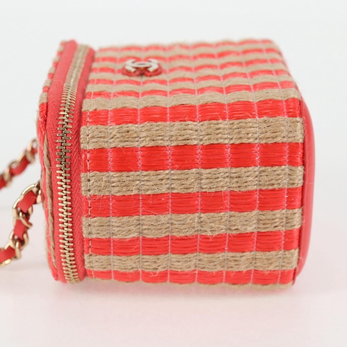 Classic Vanity Case With Chain Striped Raffia And Jute Canvas Shoulder Bag Bag (Pre-Owned) - Chanel - Modalova
