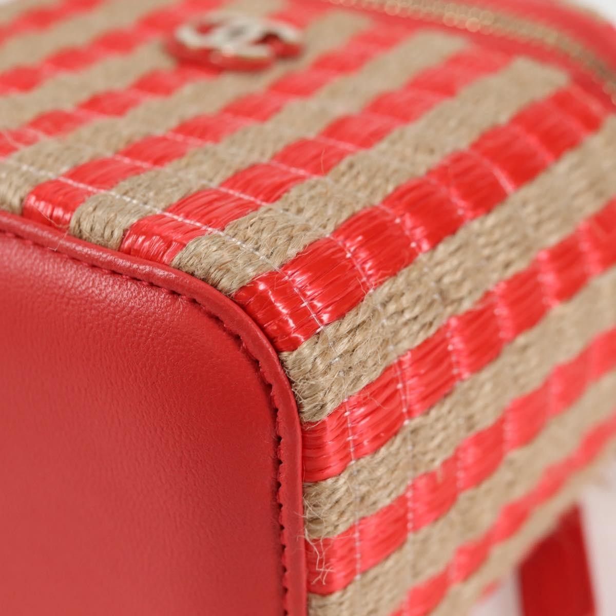 Classic Vanity Case With Chain Striped Raffia And Jute Canvas Shoulder Bag Bag (Pre-Owned) - Chanel - Modalova