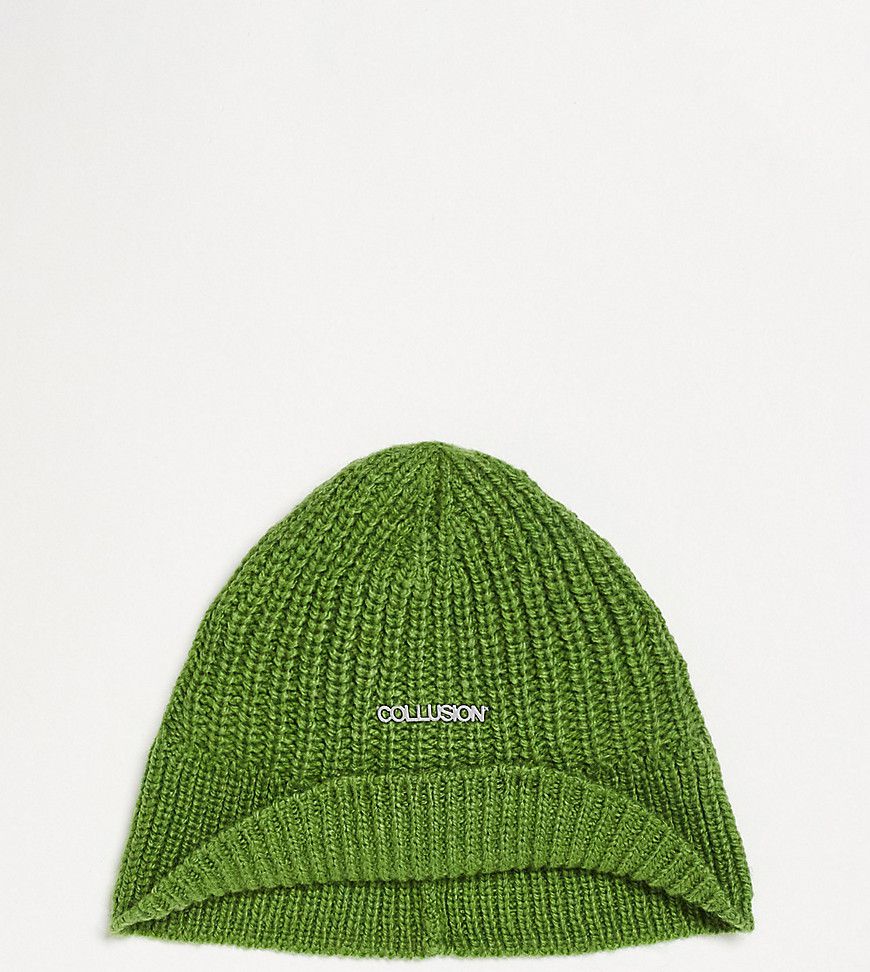 Unisex - Cappello da pescatore in maglia con etichetta con logo - Collusion - Modalova