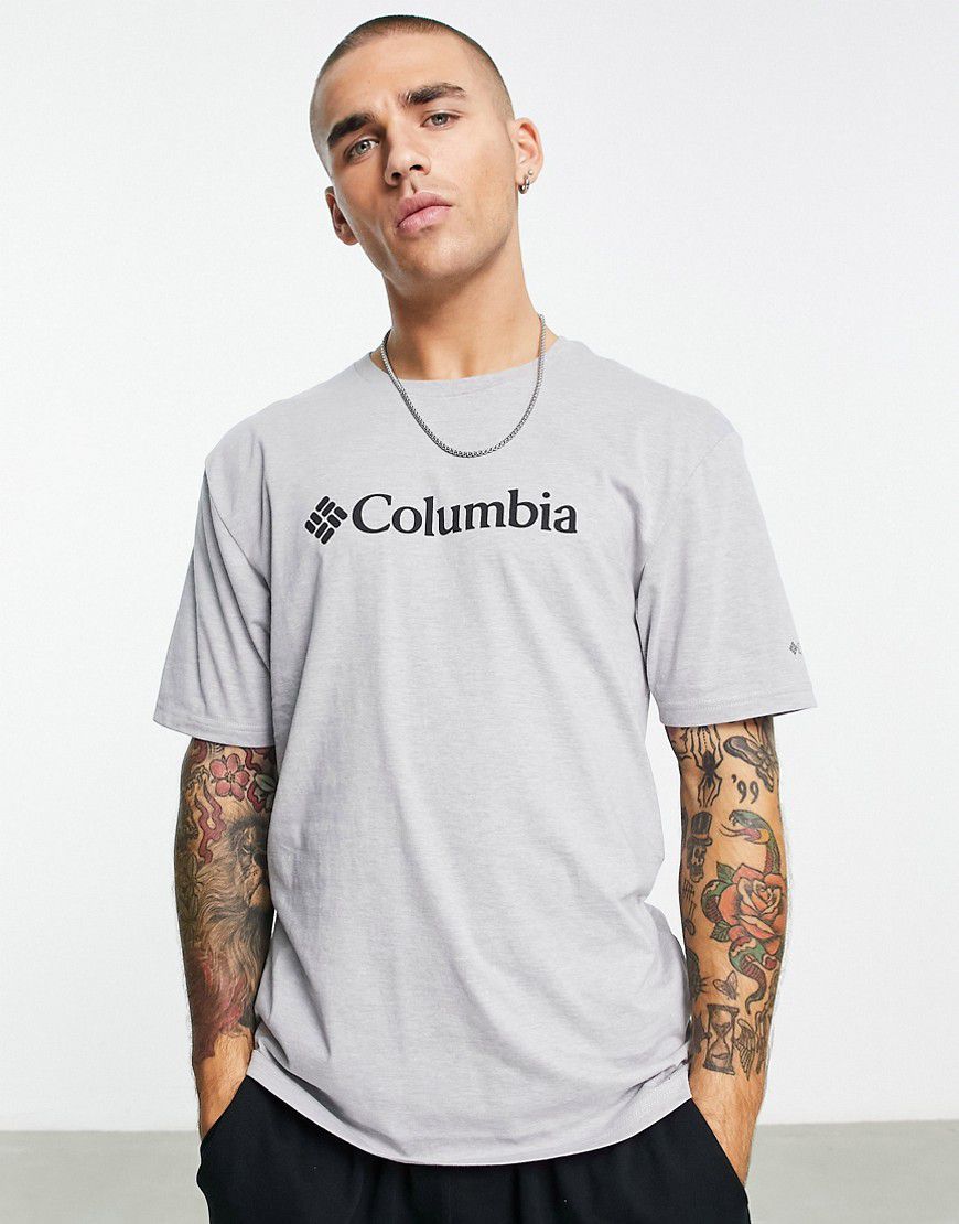 CSC - T-shirt basic grigia con logo - Columbia - Modalova