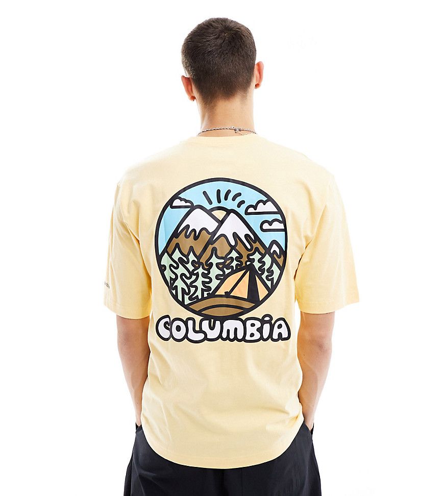 Hike Happiness II - T-shirt gialla con stampa sul retro - In esclusiva per ASOS - Columbia - Modalova