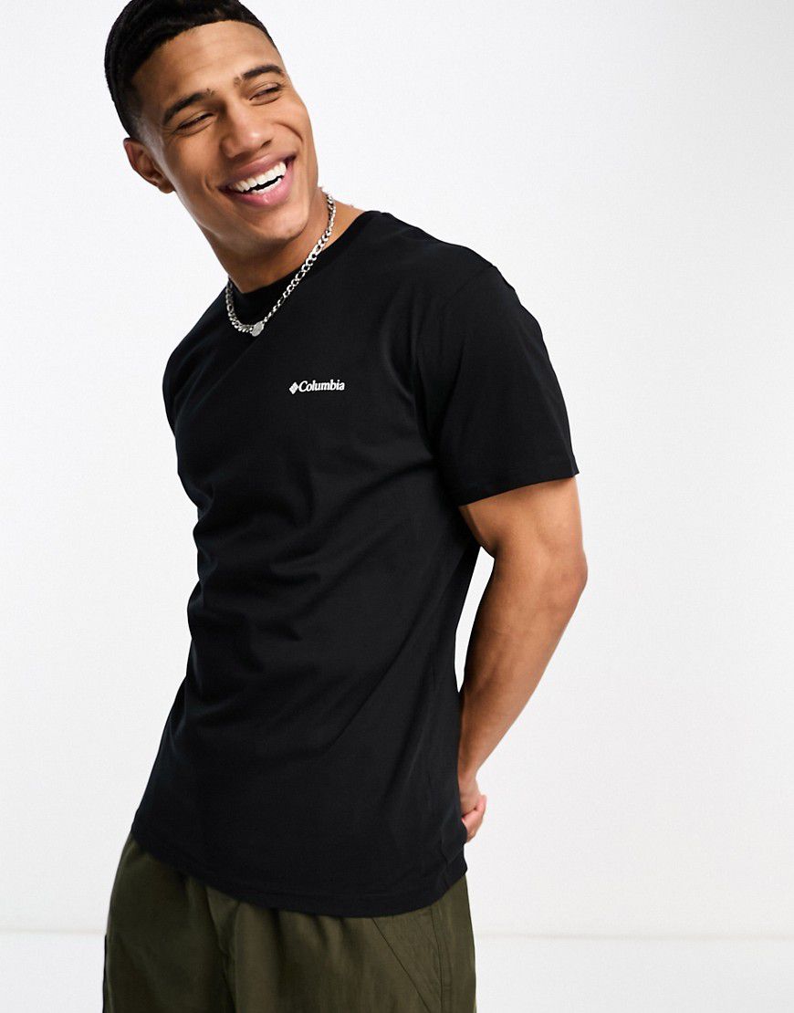 T-shirt basic nera con logo - Columbia - Modalova