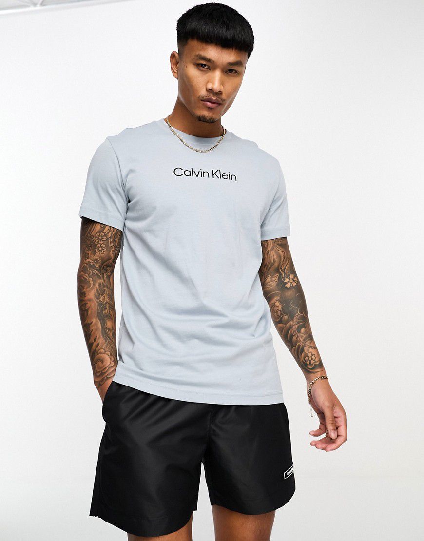 Core Lifestyle - T-shirt girocollo grigia con logo - Calvin Klein - Modalova